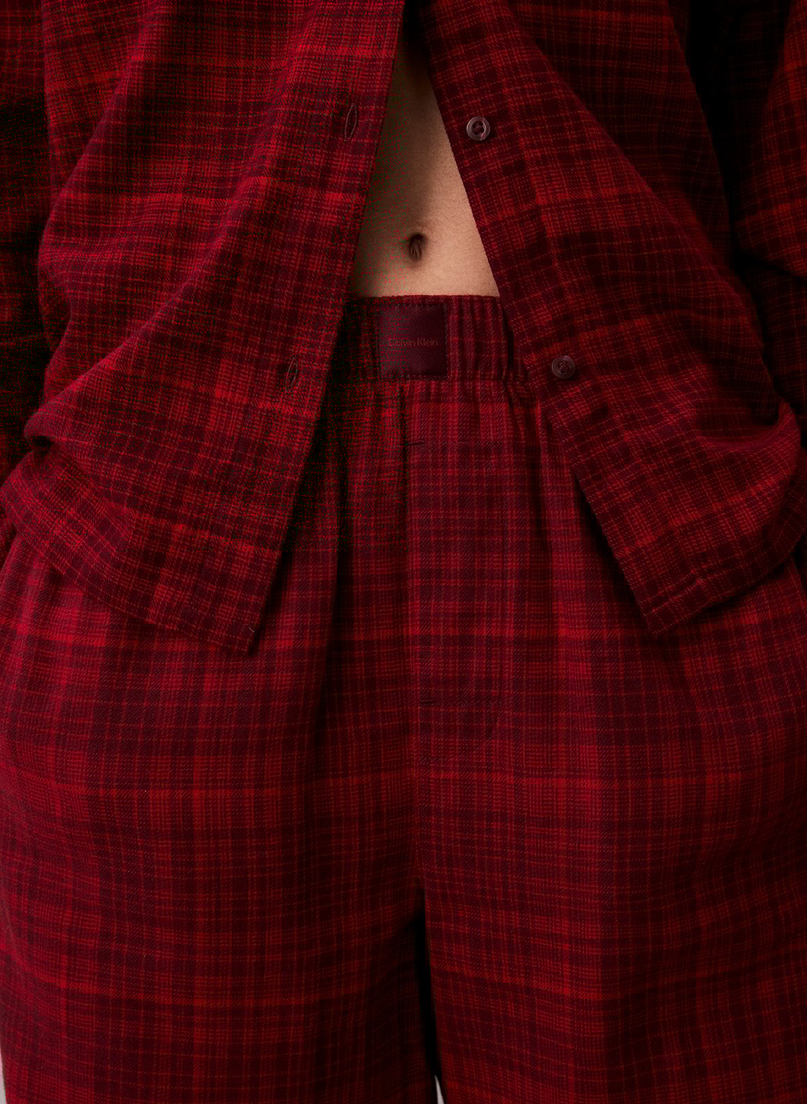 Pantalon de pyjama en coton imprimé CALVIN KLEIN UNDERWEAR Rouge