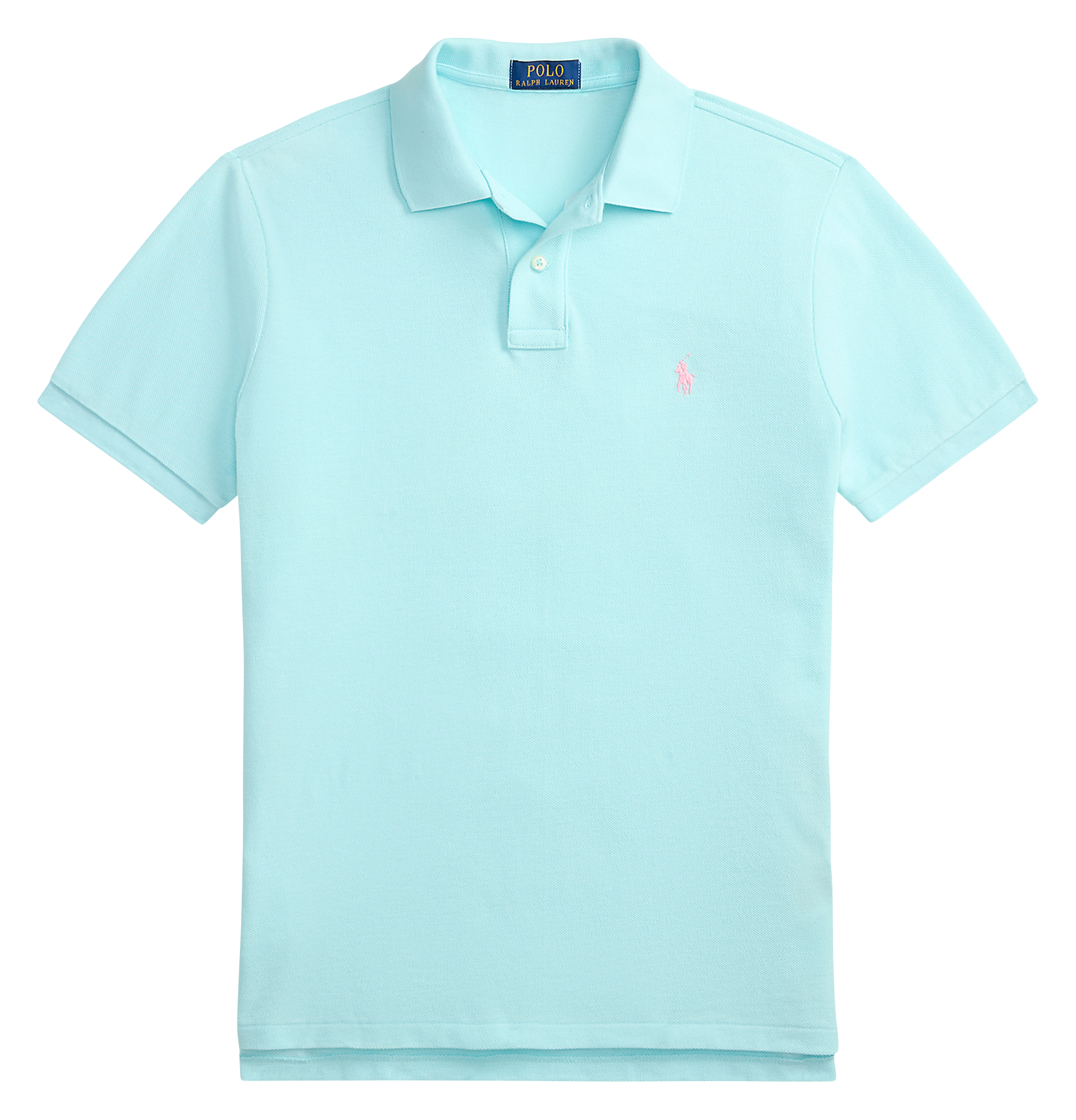 Slim-fit cotton piqué polo shirt  New aqua c3166