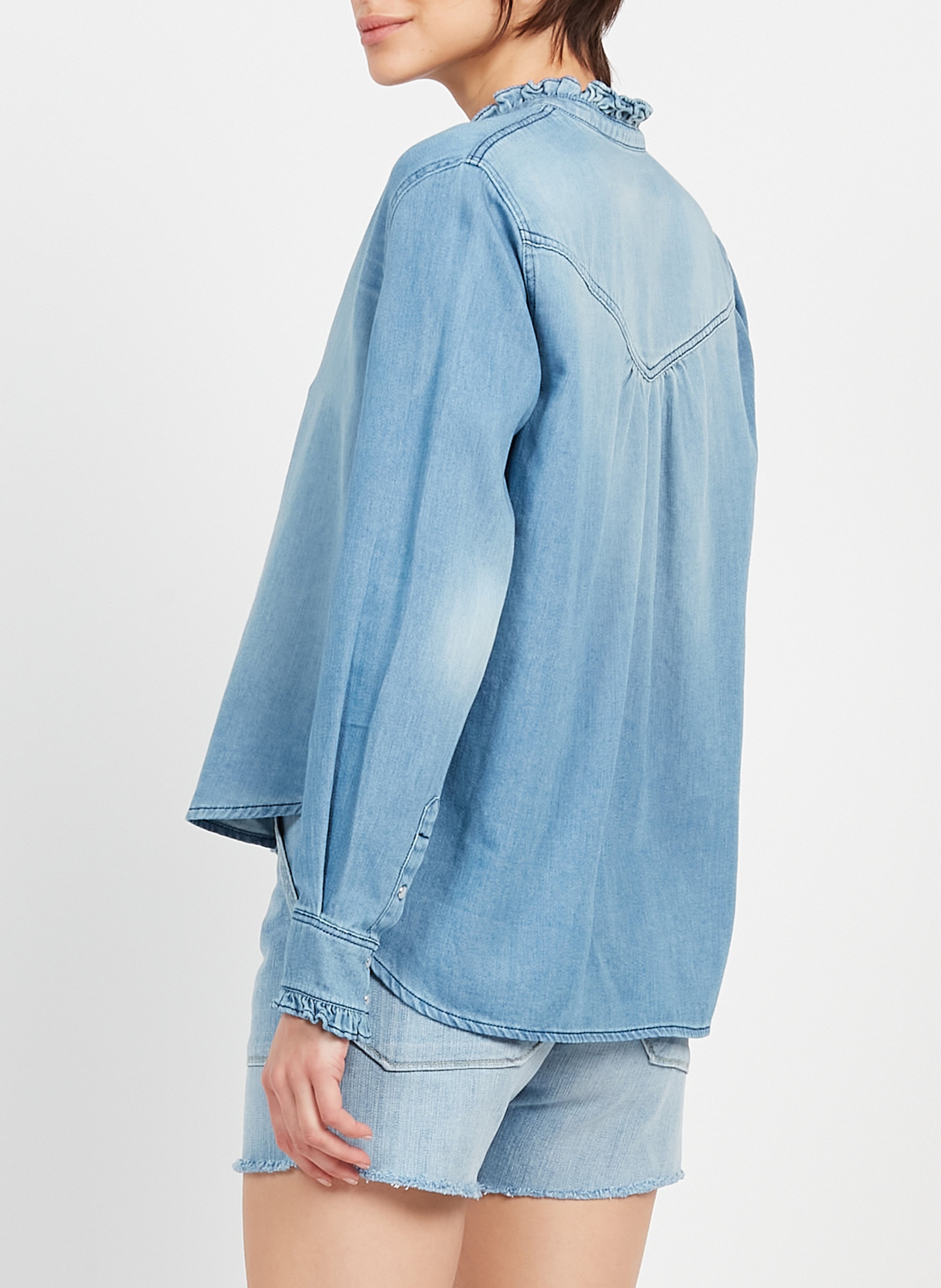 Round-neck denim shirt ACQUAVERDE Blue