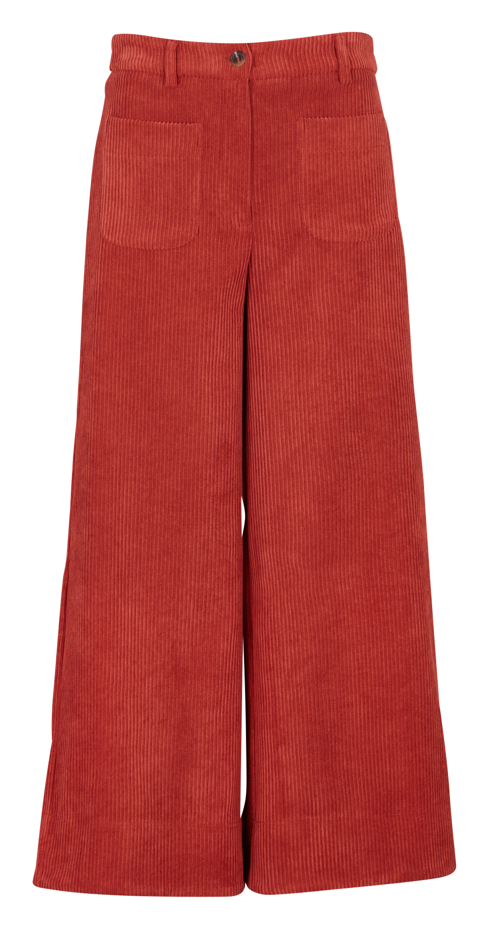 Pantalon cropped en velours côtelé  LA FEE MARABOUTEE Rouge