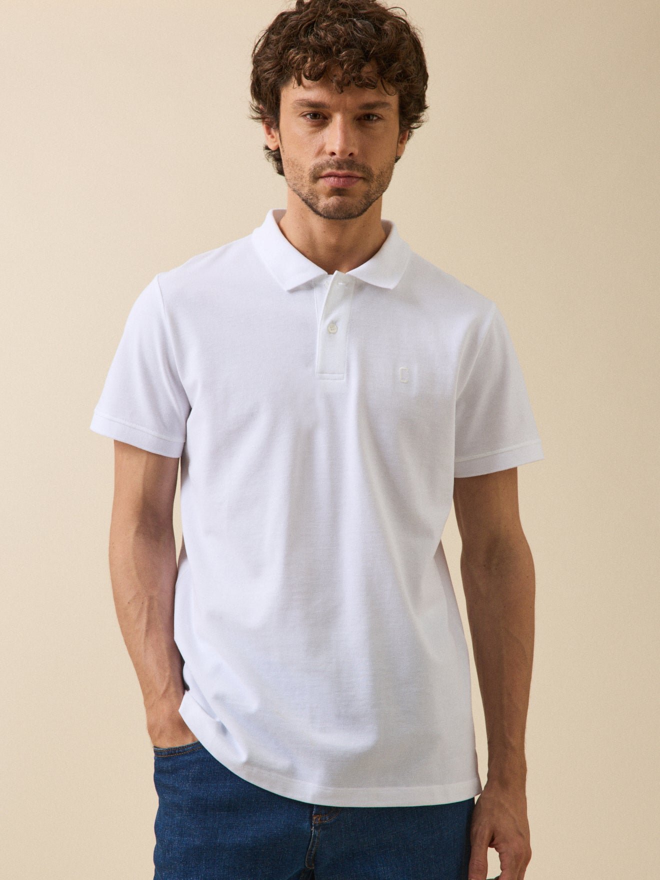 Plain organic cotton piqué polo CYRILLUS