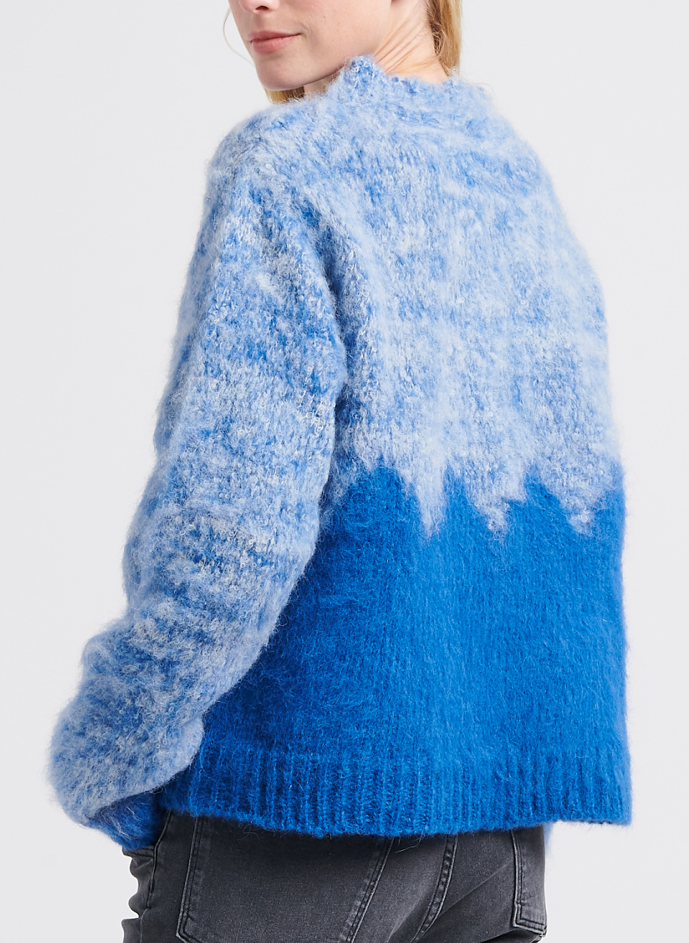 Jacquard-Rundhalspullover aus Alpaka STELLA PARDO Blau