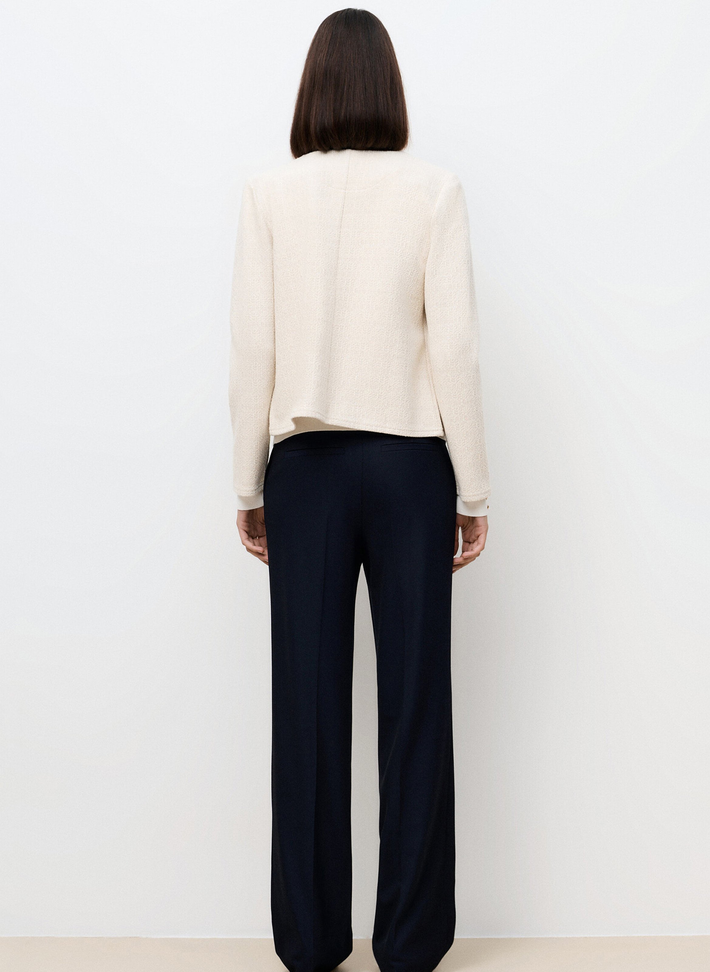 Recht jasje met ronde hals CAROLL Beige