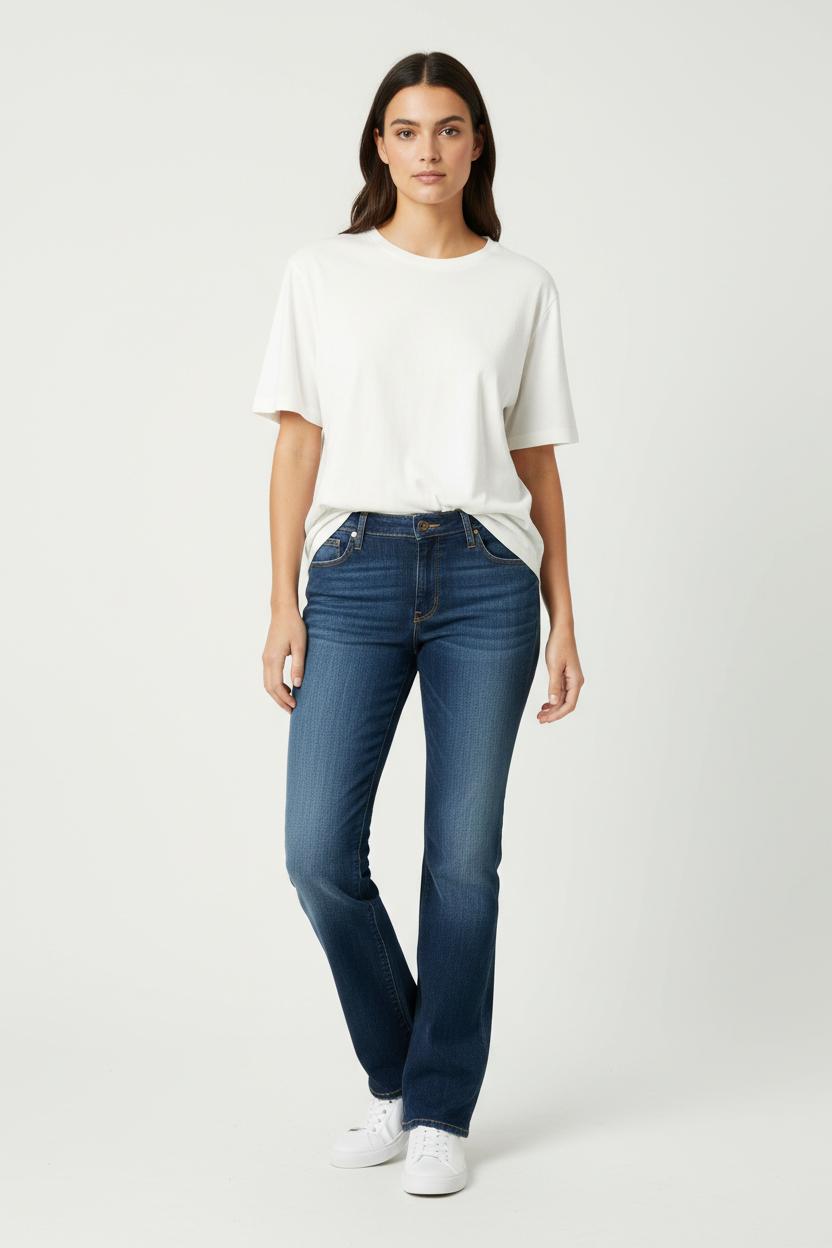 Cropped slim jeans with studs LEE - Seconde Main Blue