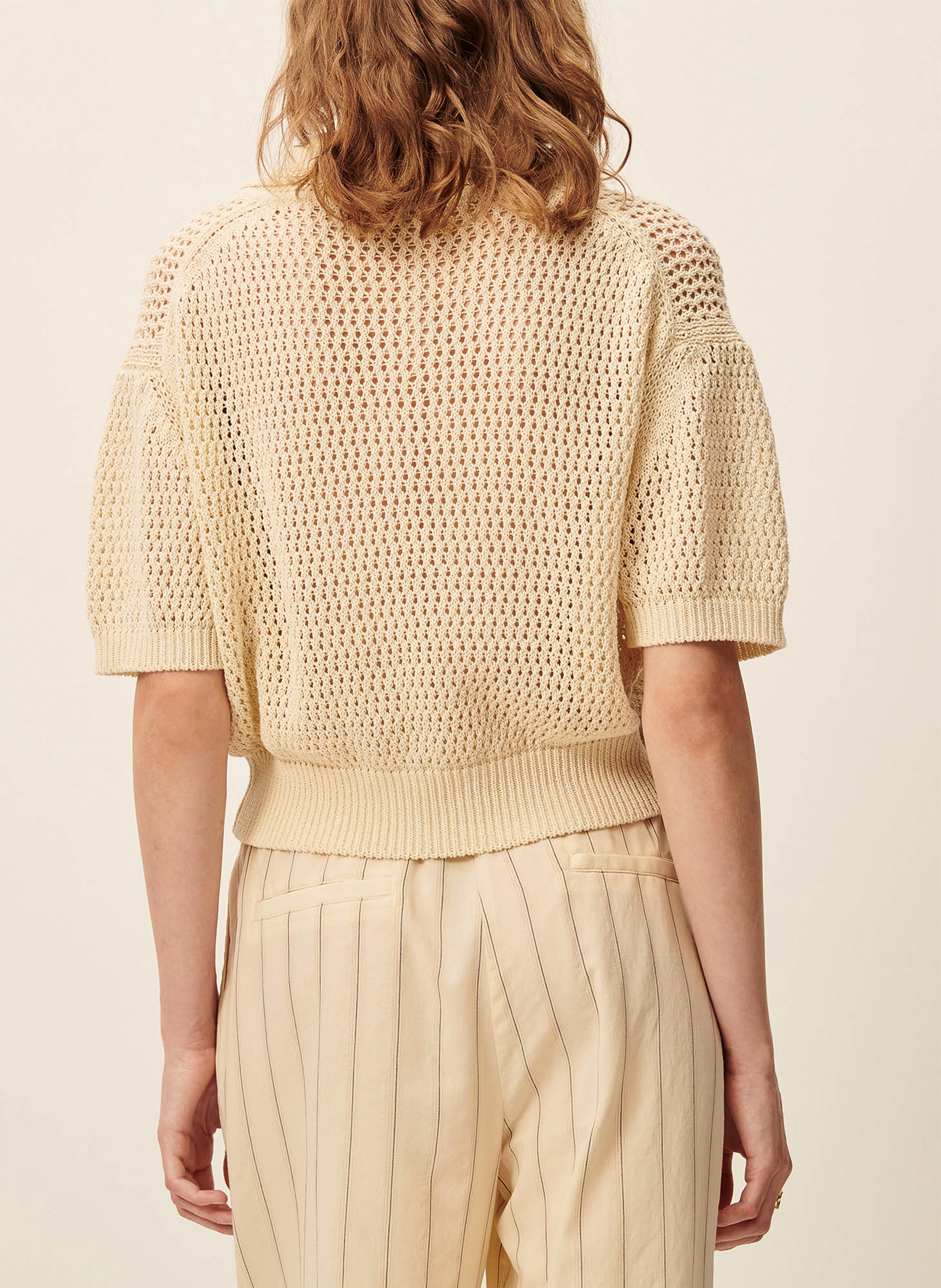 Striped pleated pants SESSUN Beige