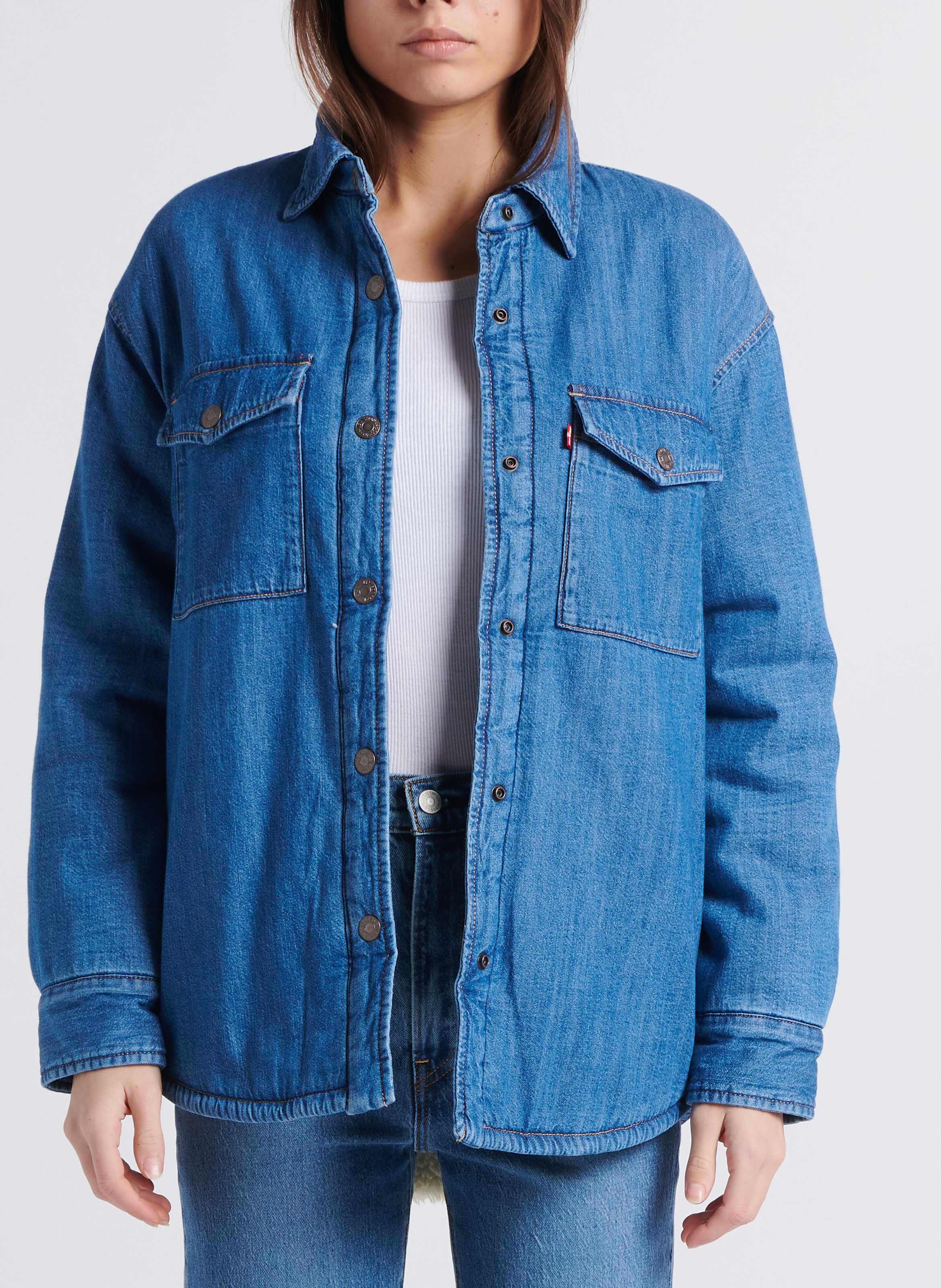 Gerade geschnittene Hemdjacke aus Baumwolle mit klassischem Kragen LEVI'S Blau
