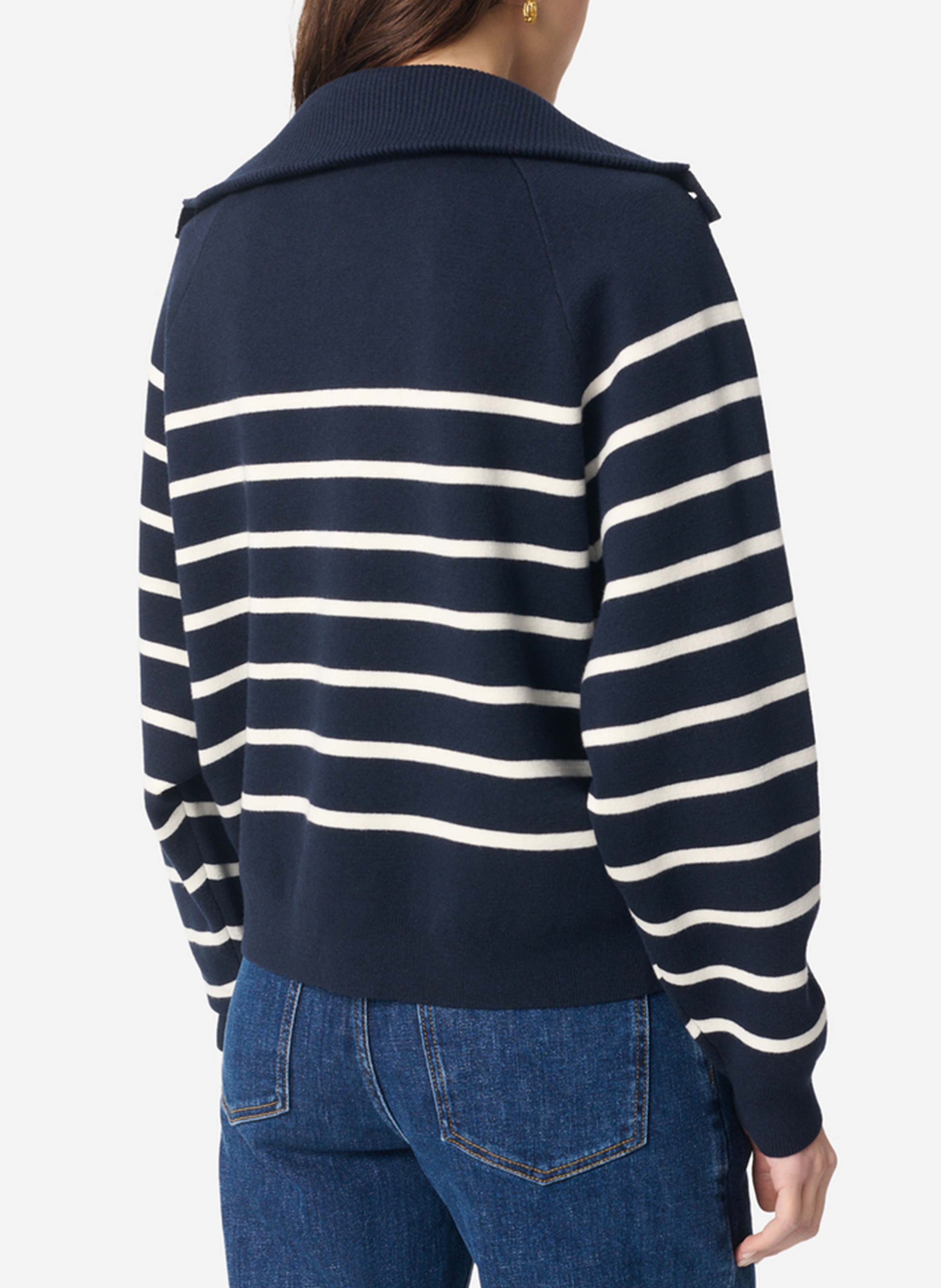 Knit Striped Sweater with Buttons VANESSA BRUNO Blue