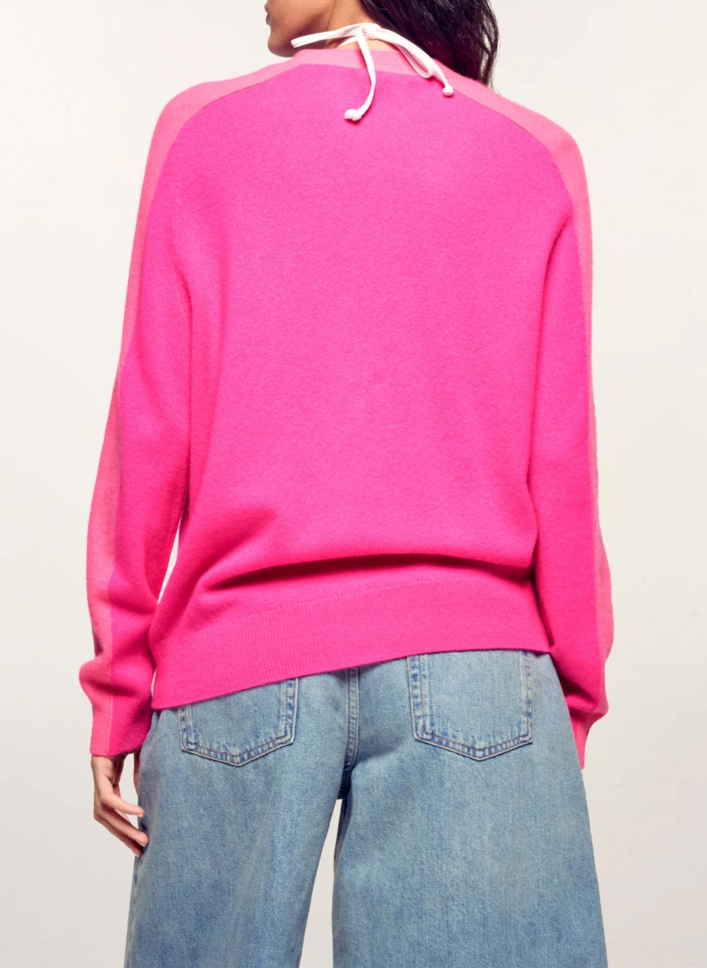 Gilet droit col V en cachemire FROM FUTURE Rose