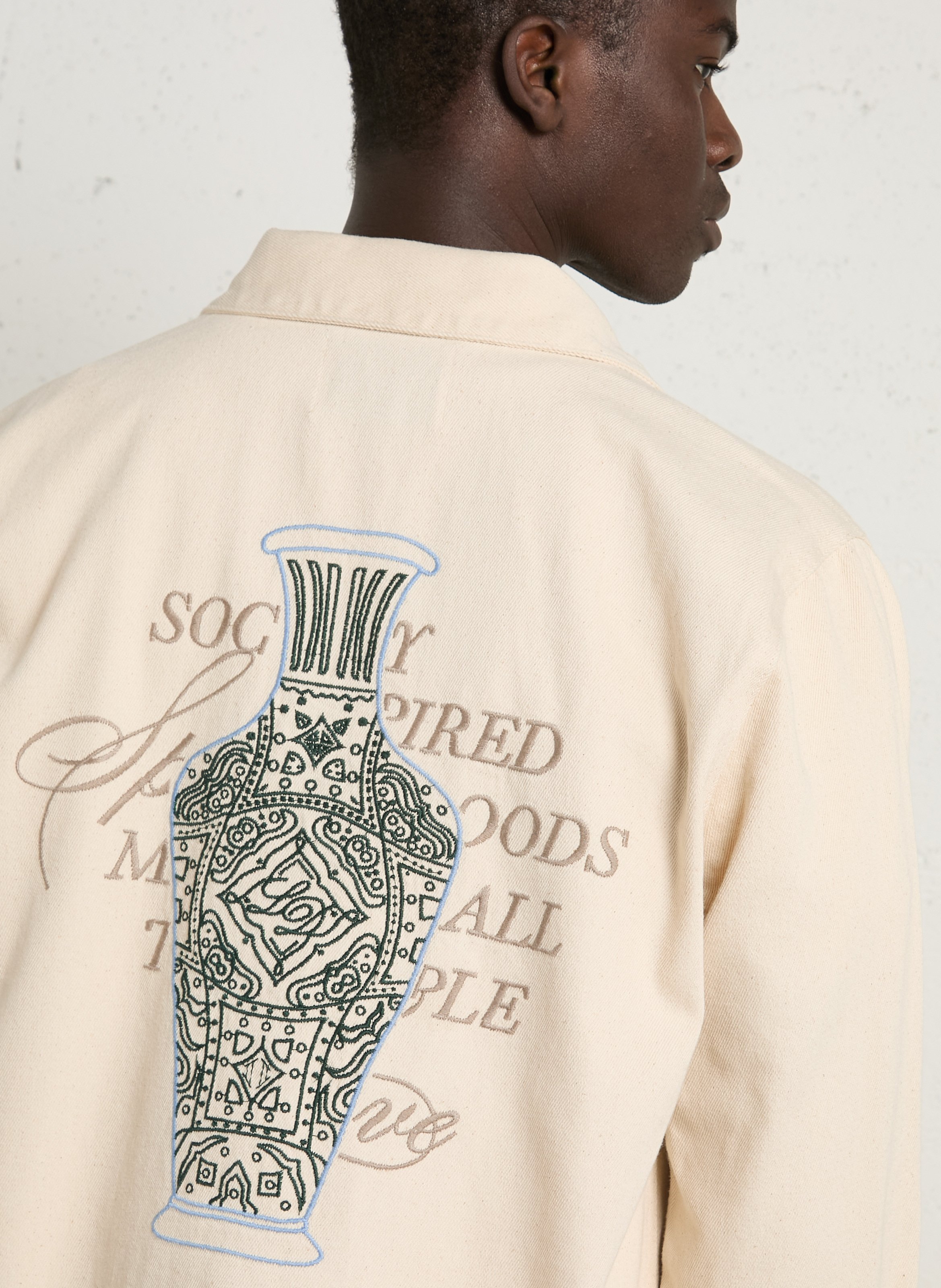 Straight-cut organic cotton shirt with classic collar LES DEUX Beige