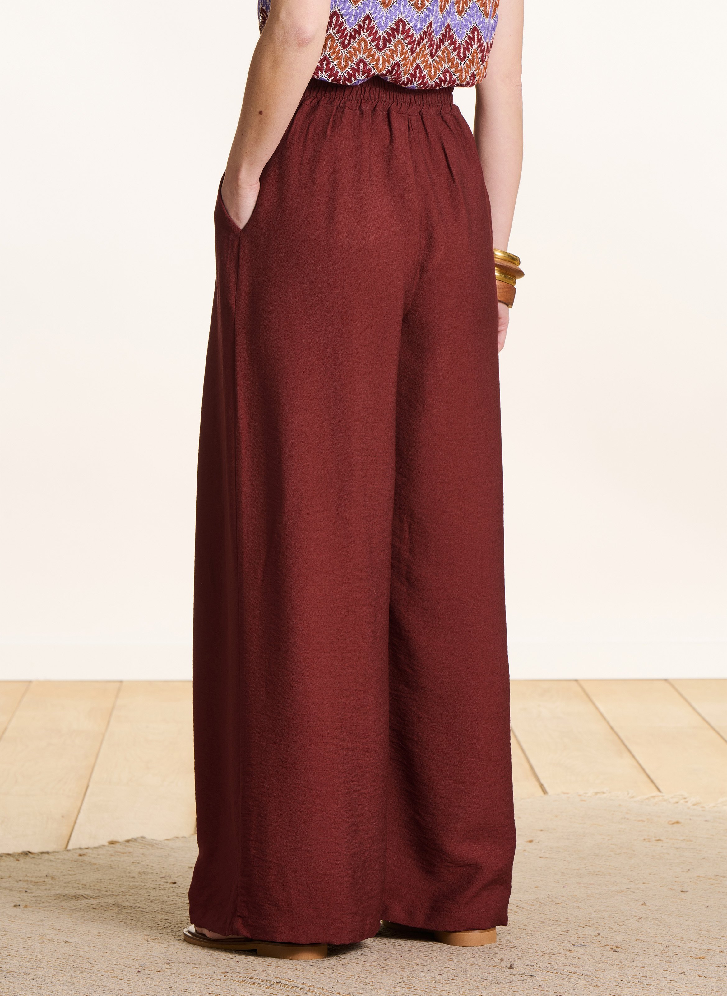 Soepelvallende, wijde broek met hoge taille LA FEE MARABOUTEE Bruin