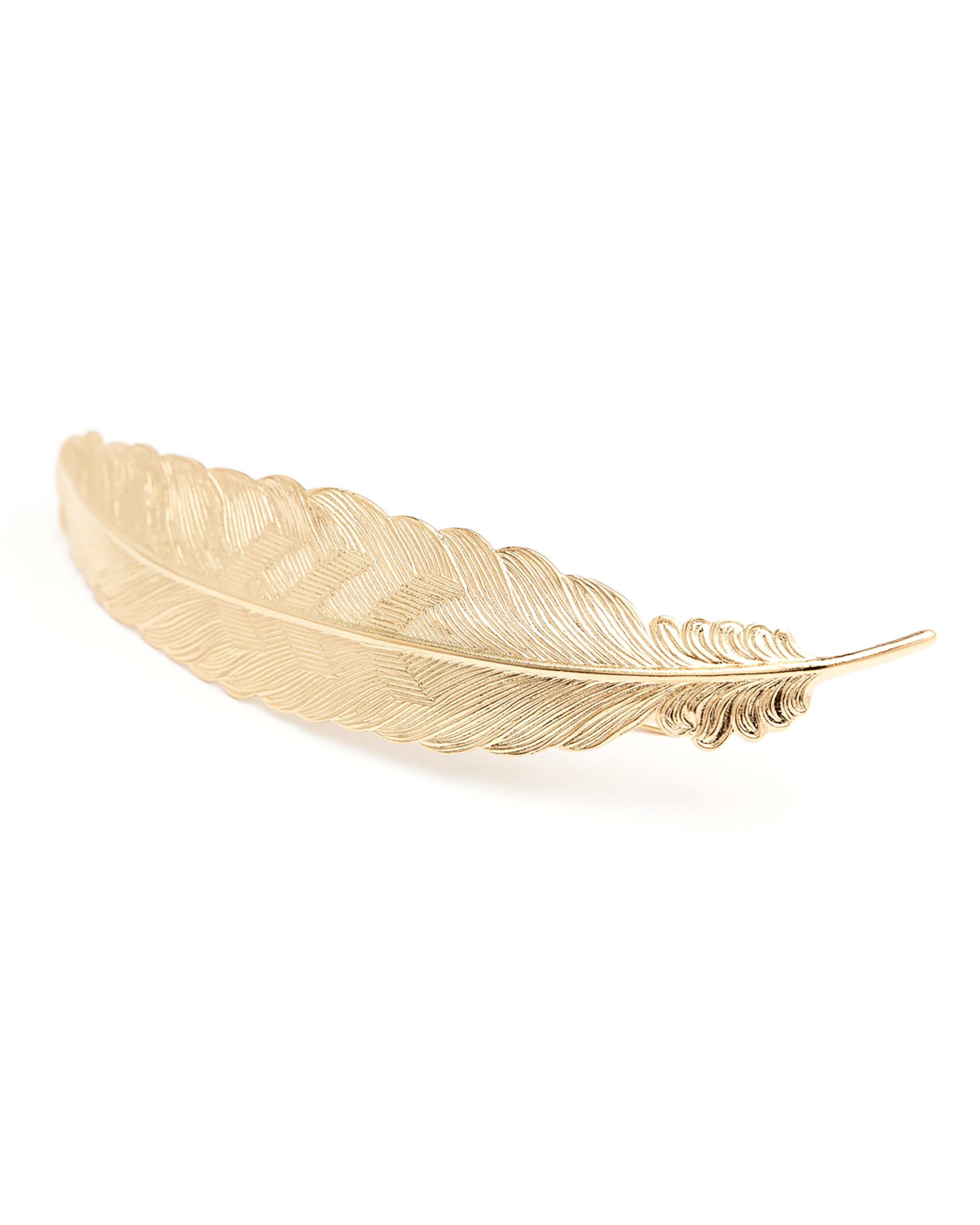 Maxi gold-plated feather hair clip MONSIEUR SIMONE Golden
