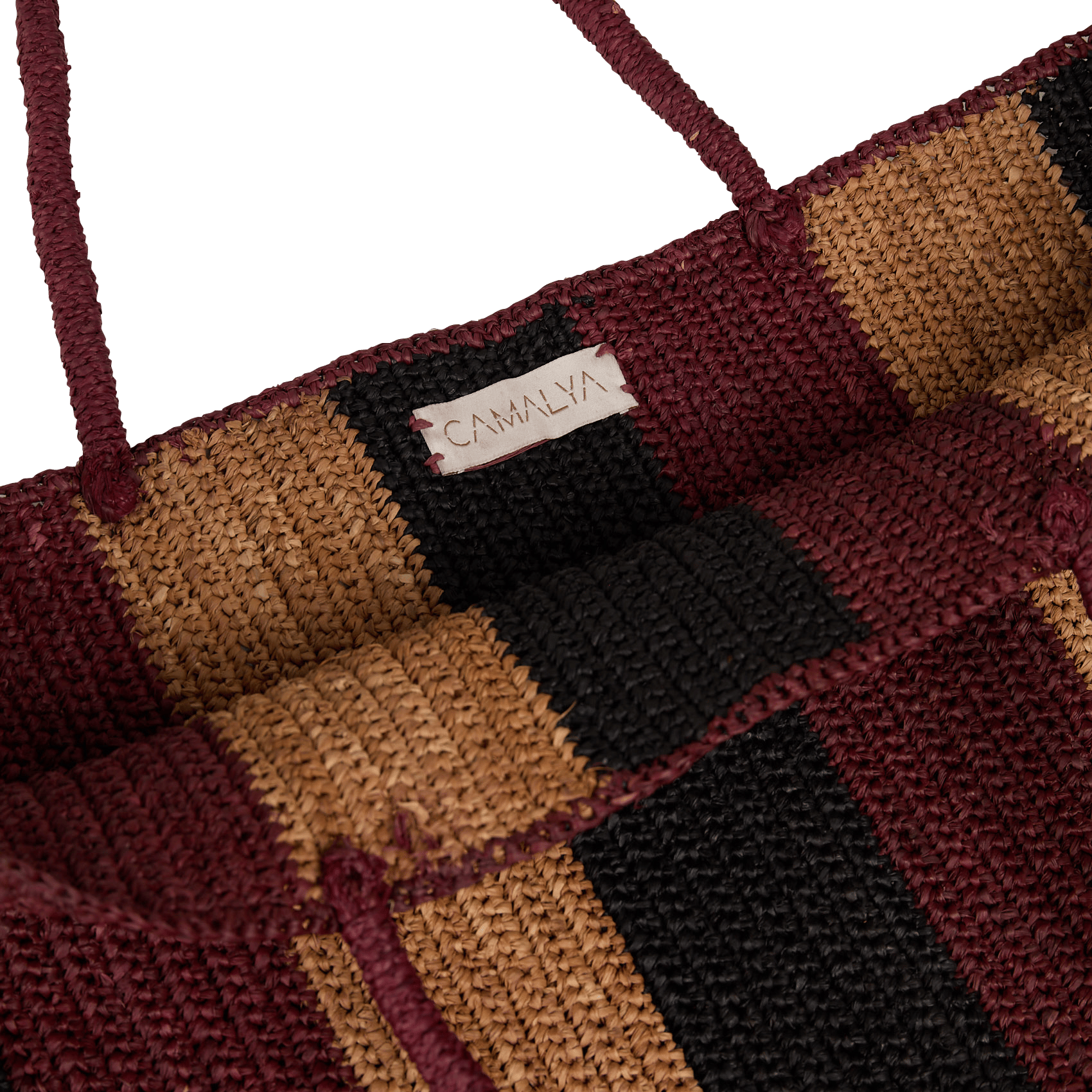 Shopping bag in rafia CAMALYA Marrone