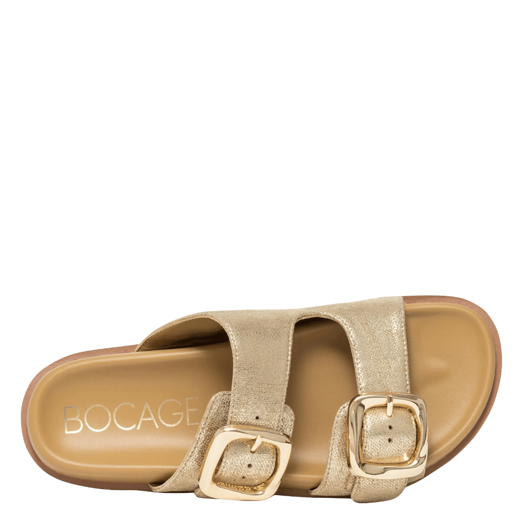 Mules en cuir velours Doré