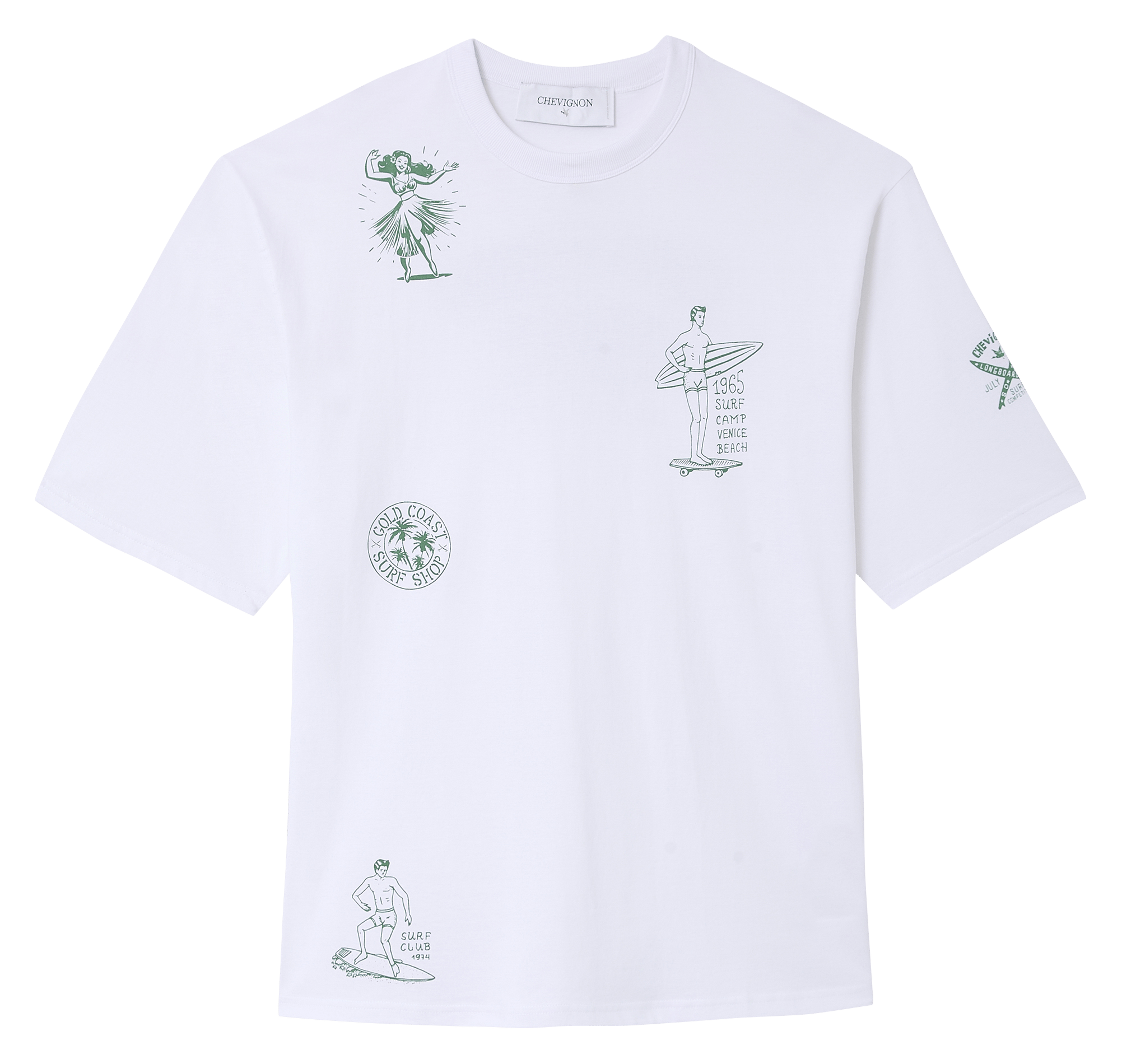 Tee-shirt droit col rond imprimé CHEVIGNON Blanc