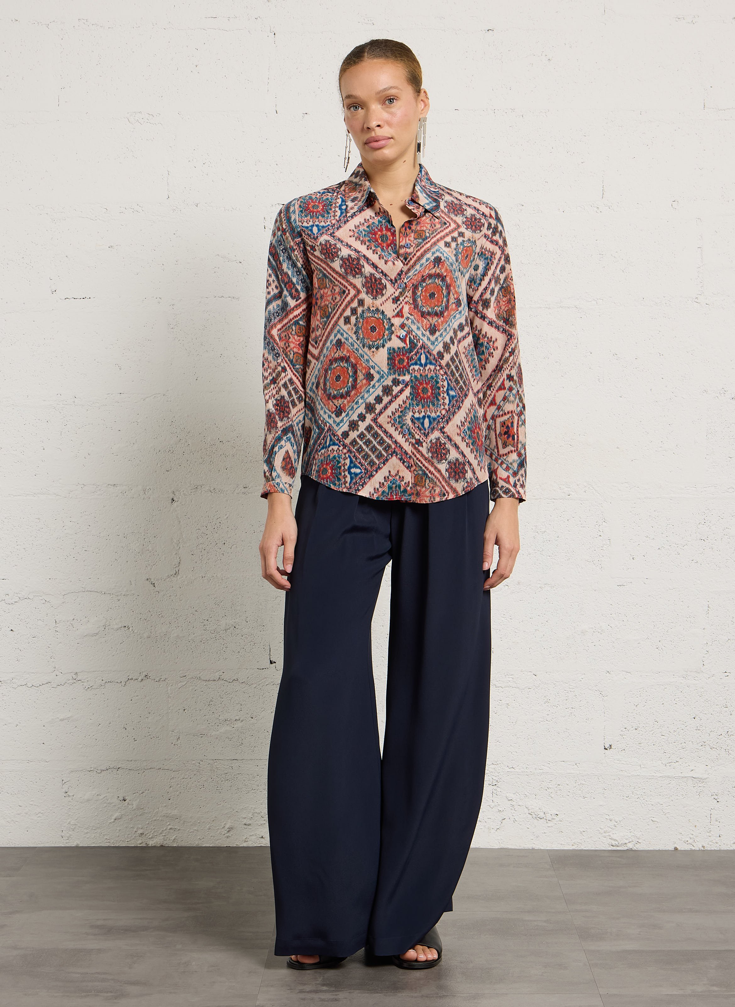 Bedruckte Seidenbluse MOMONI Rosa