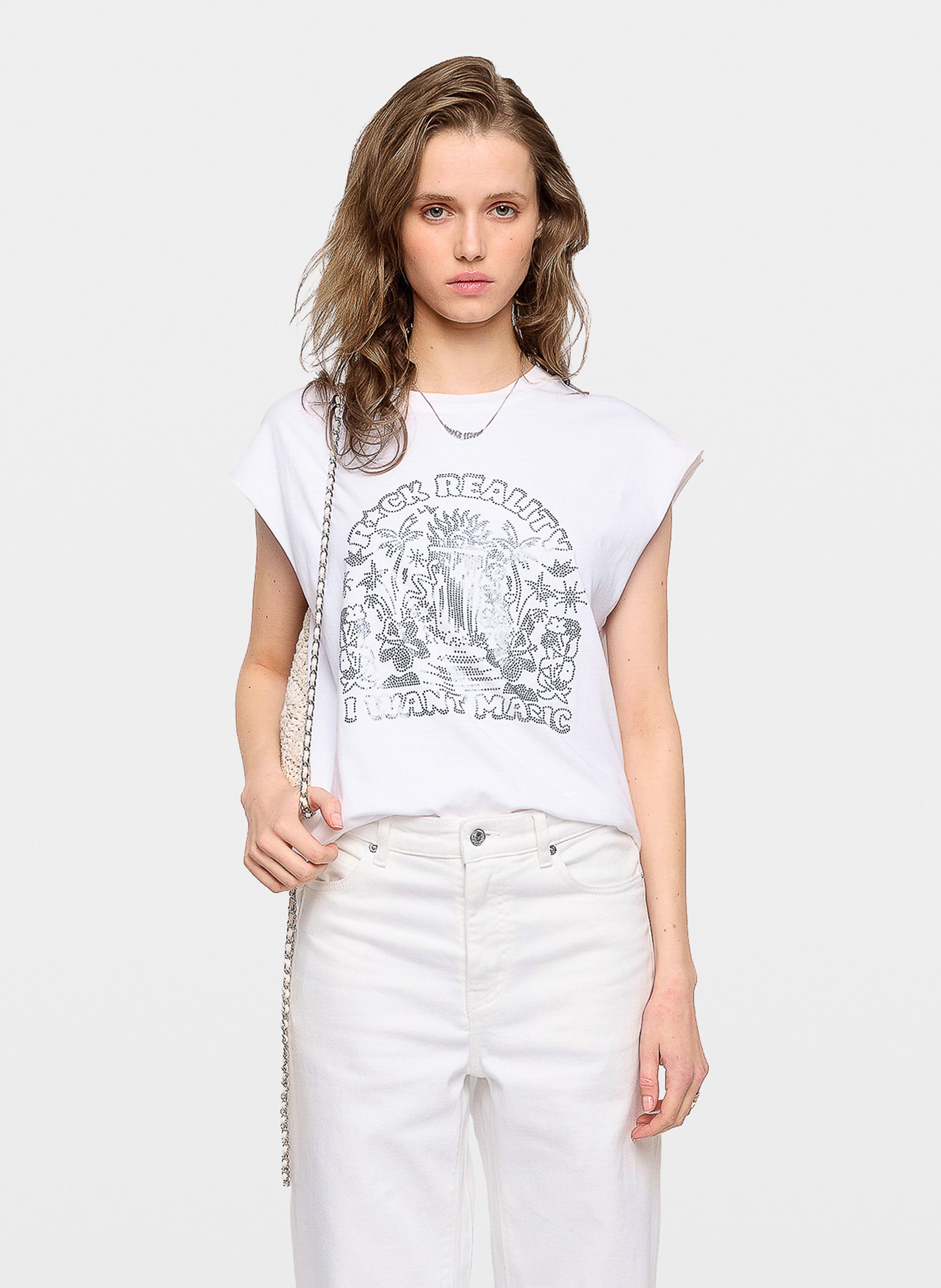 Tee-shirt col rond en coton bio ZADIG&VOLTAIRE Blanc