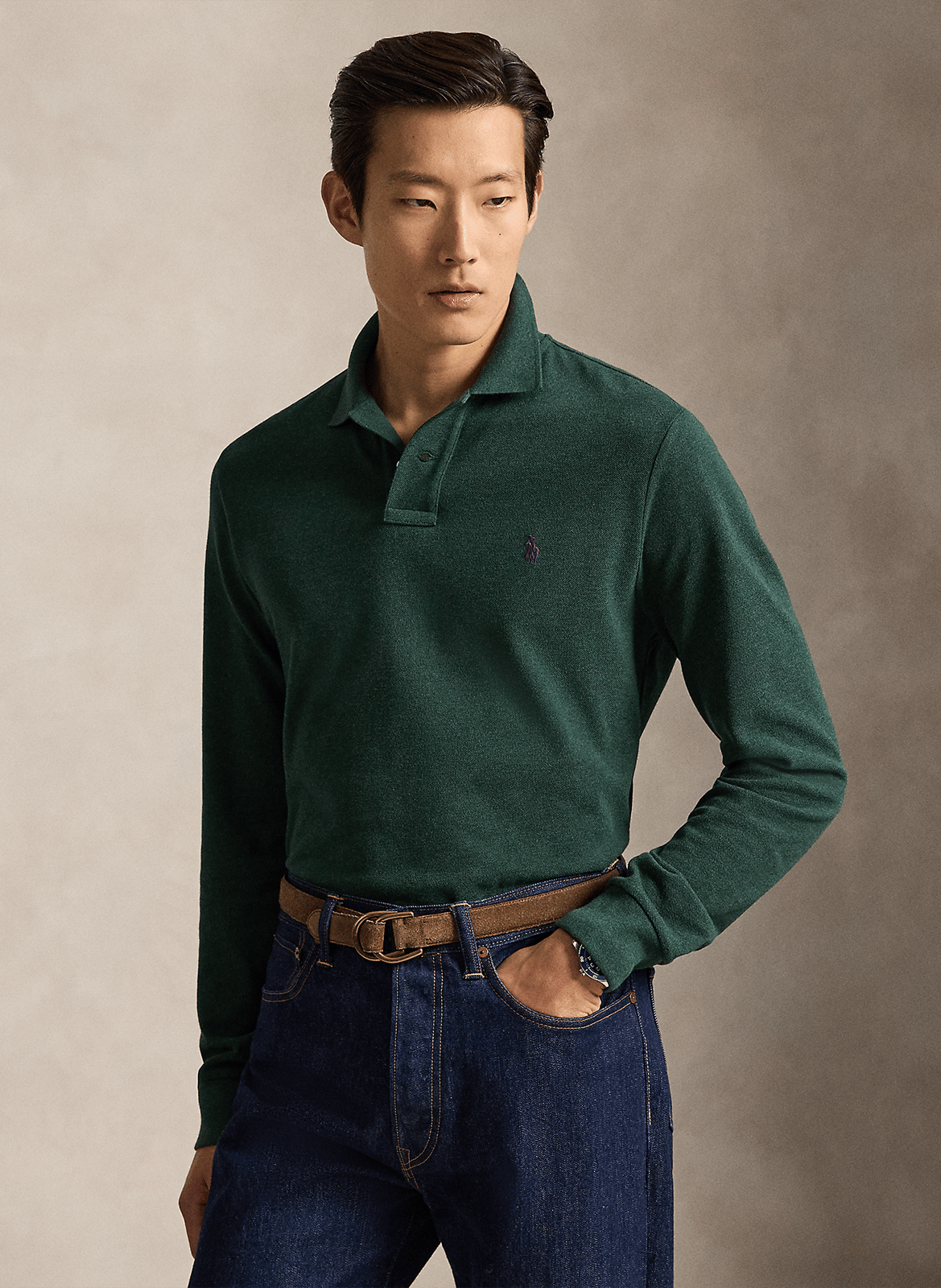 Polo manches longues regular-fit en piqué de coton POLO RALPH LAUREN