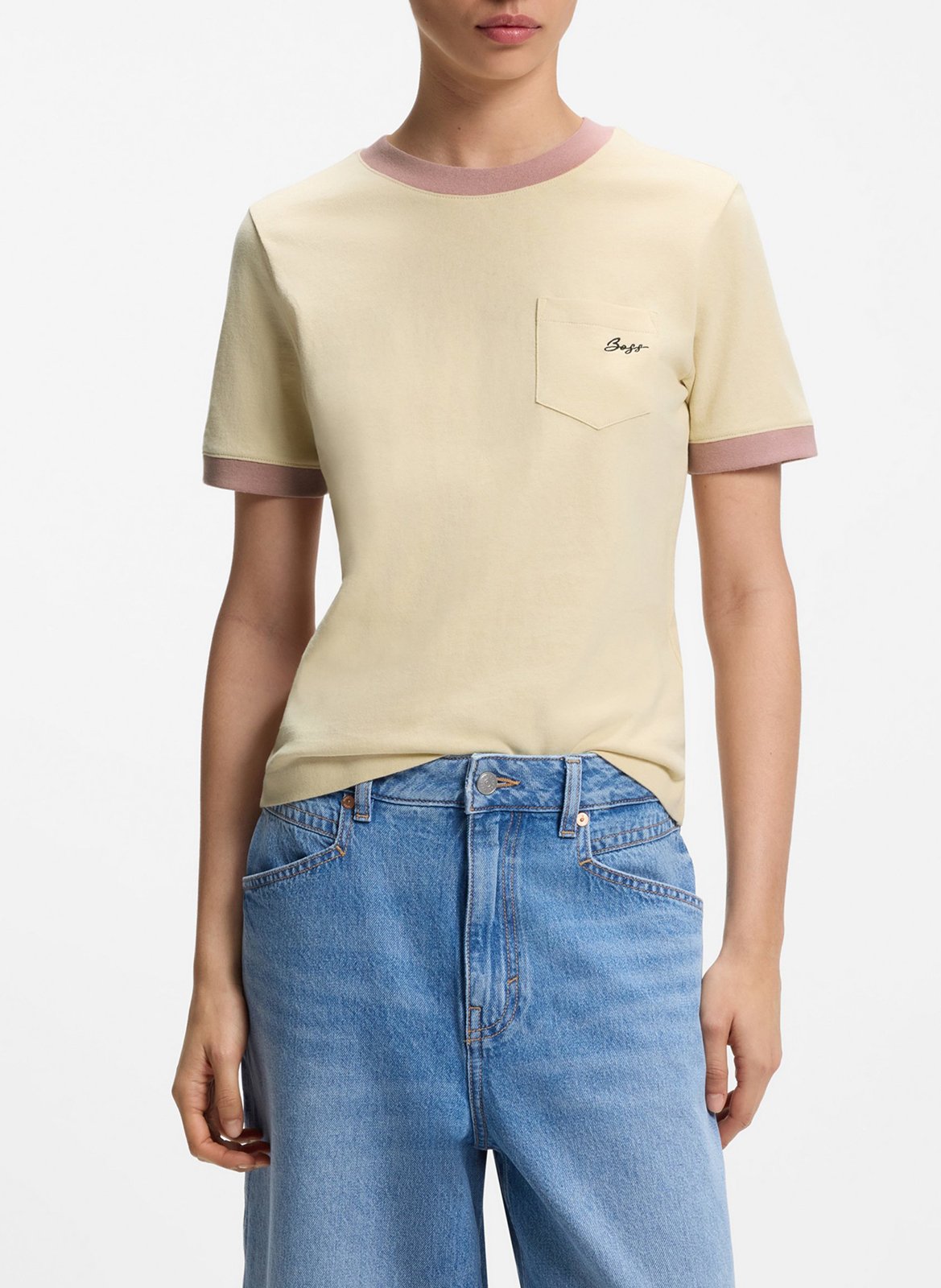 Camiliday round-neck sleeveless cotton top BOSS Yellow