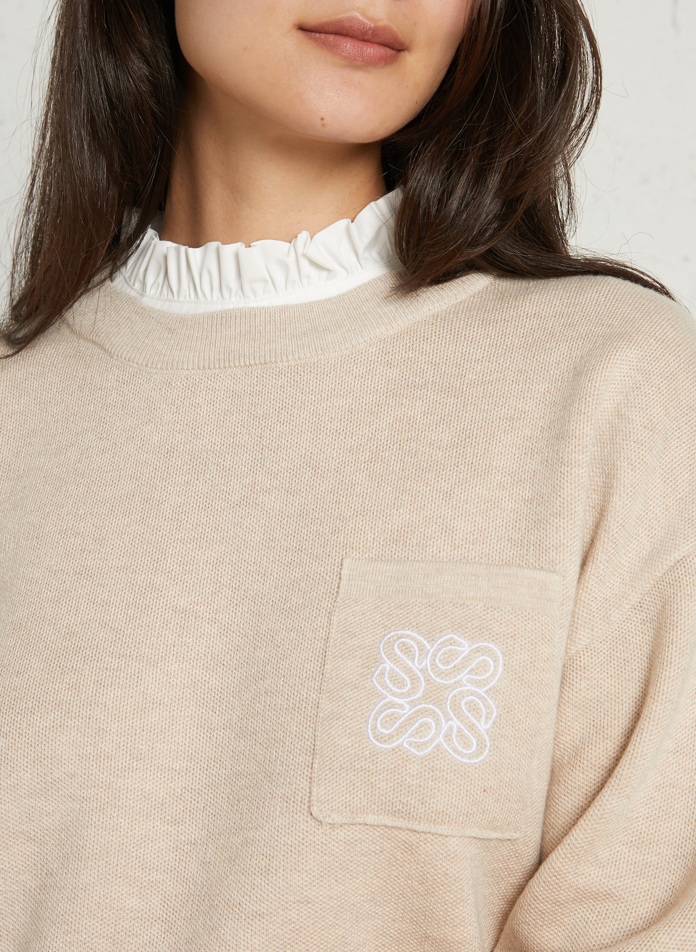 High-neck sweater SUNCOO Beige