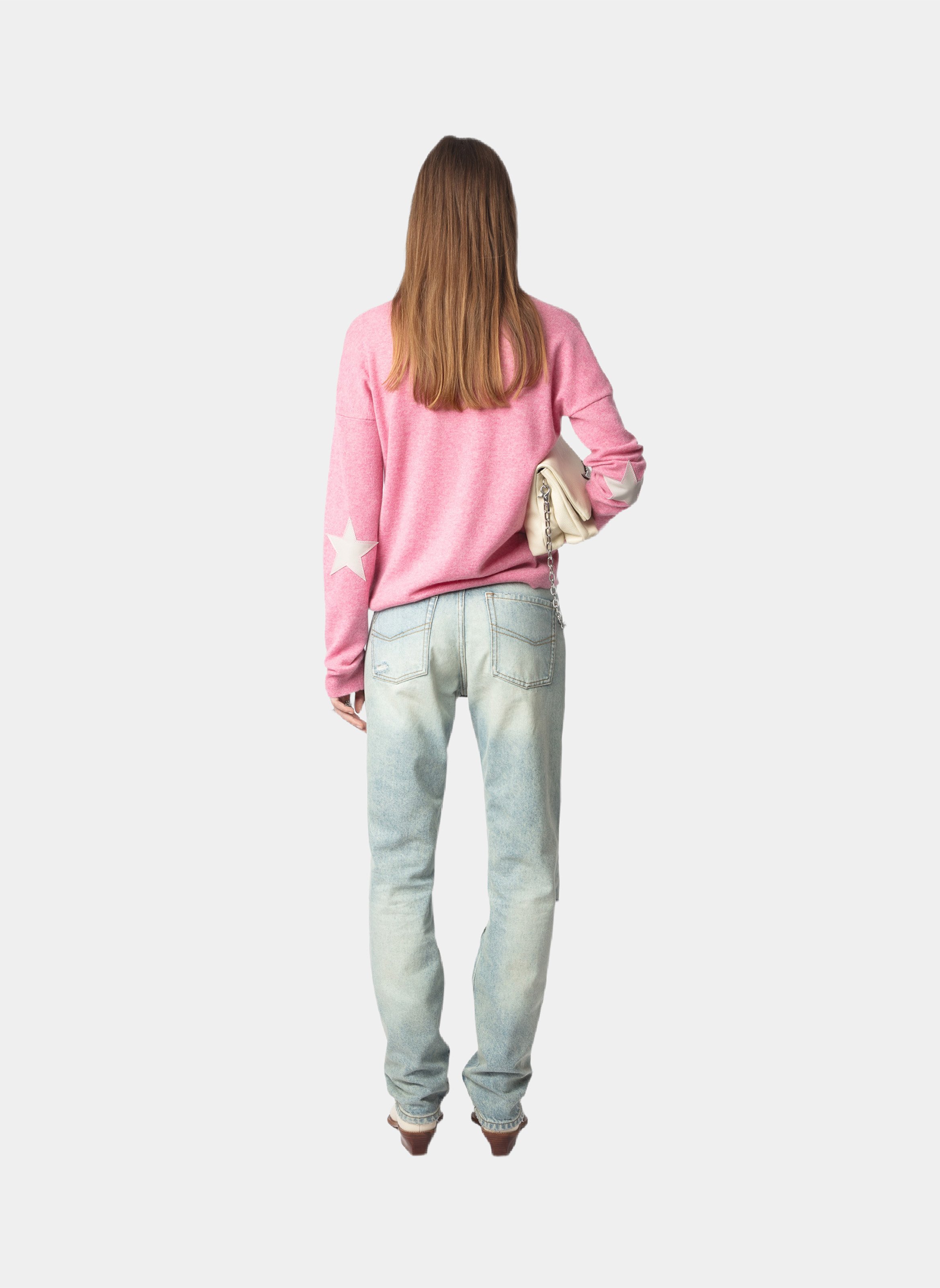 Pull col v en cachemire ZADIG&VOLTAIRE Rose
