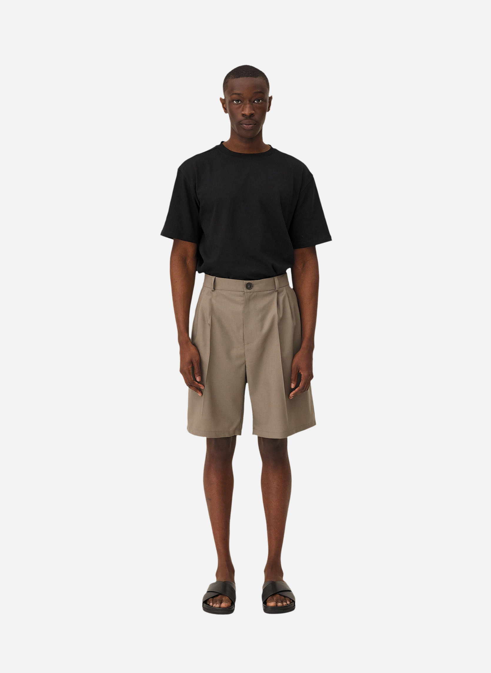 Pleated shorts COMO STONE | Beige Noyoco Men