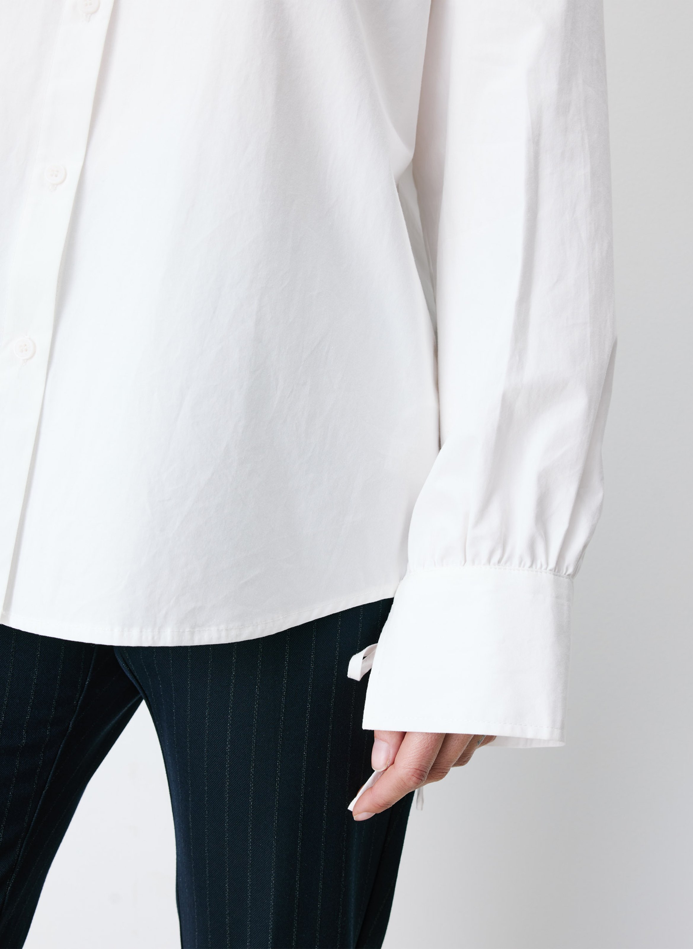 Chemise droite col classique en coton GRACE ET MILA Blanc