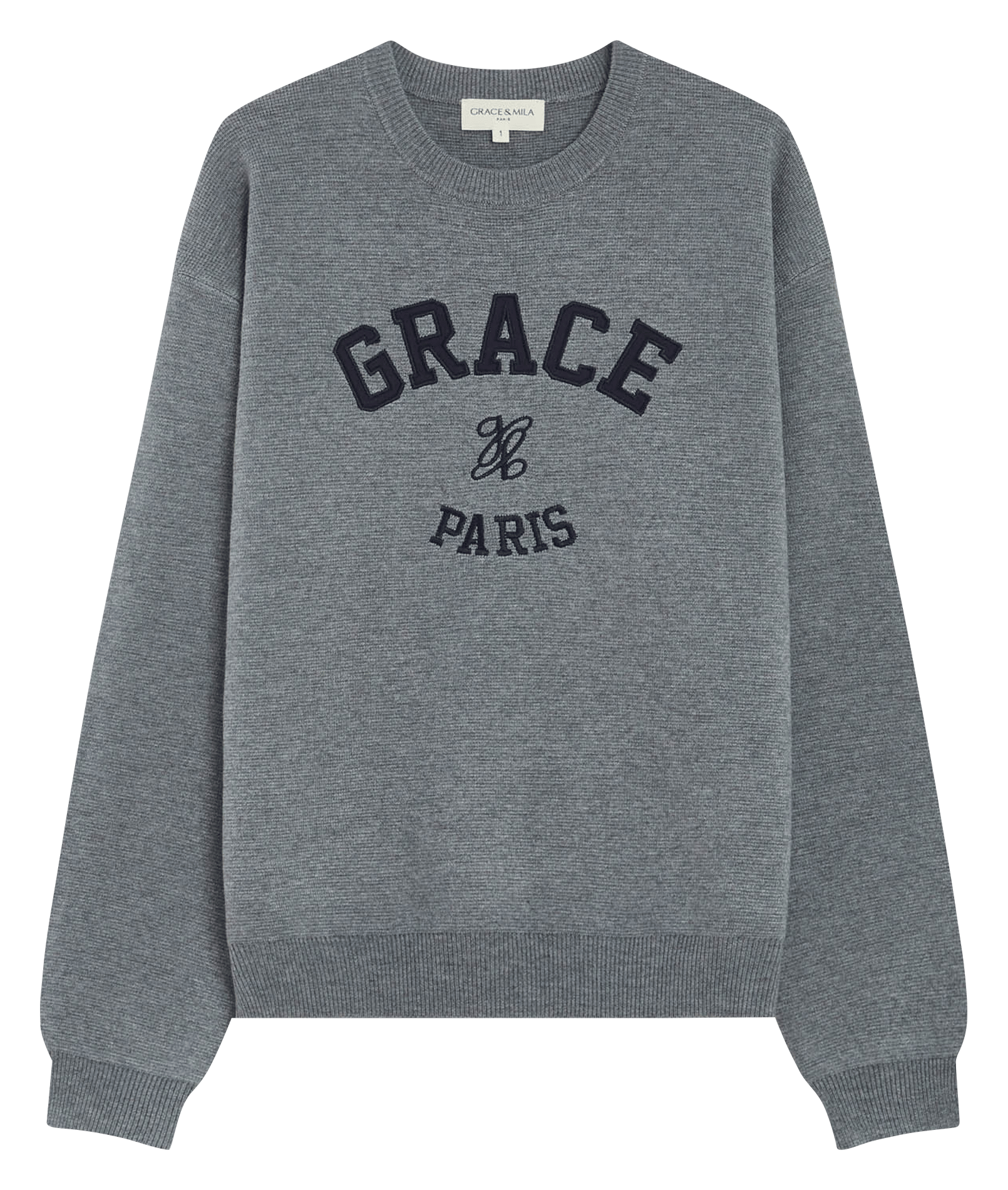 Pull ample col rond | Argent GRACE ET MILA Femme