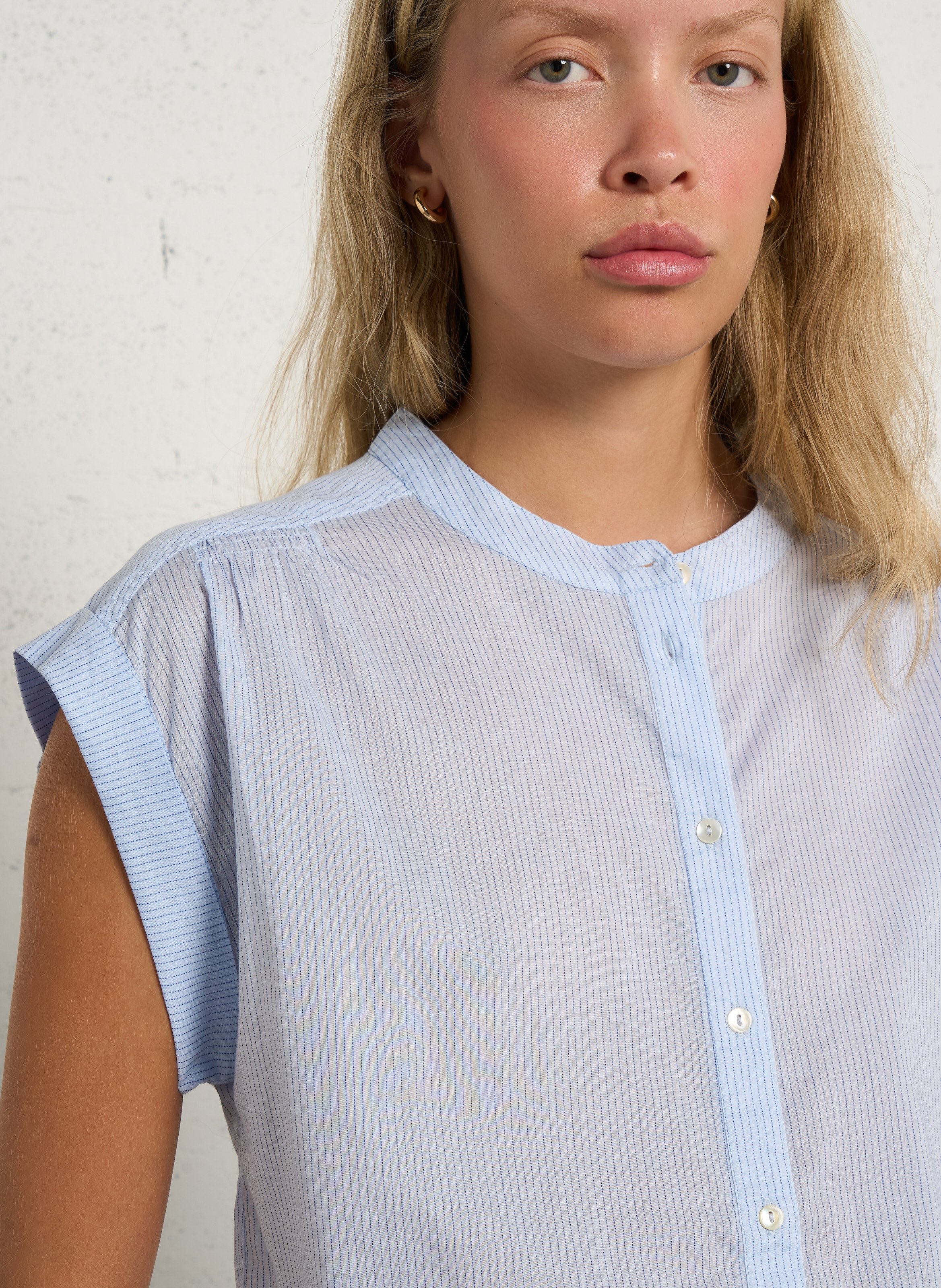 Straight cotton shirt MAISON 123 Blue