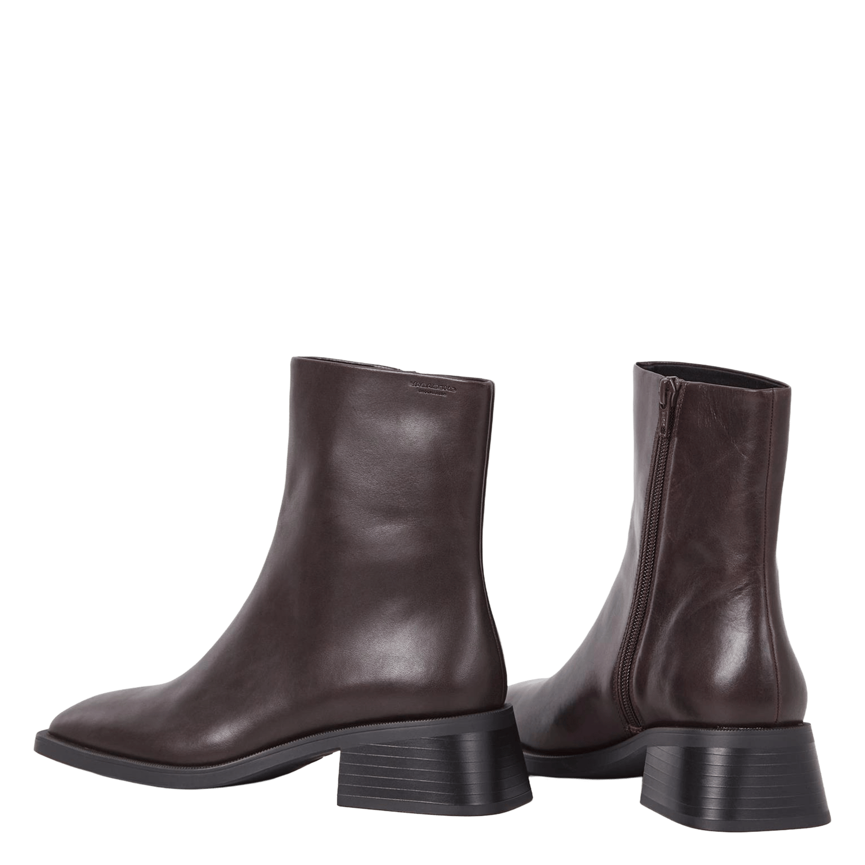 Square-toe leather ankle boots VAGABOND Brown