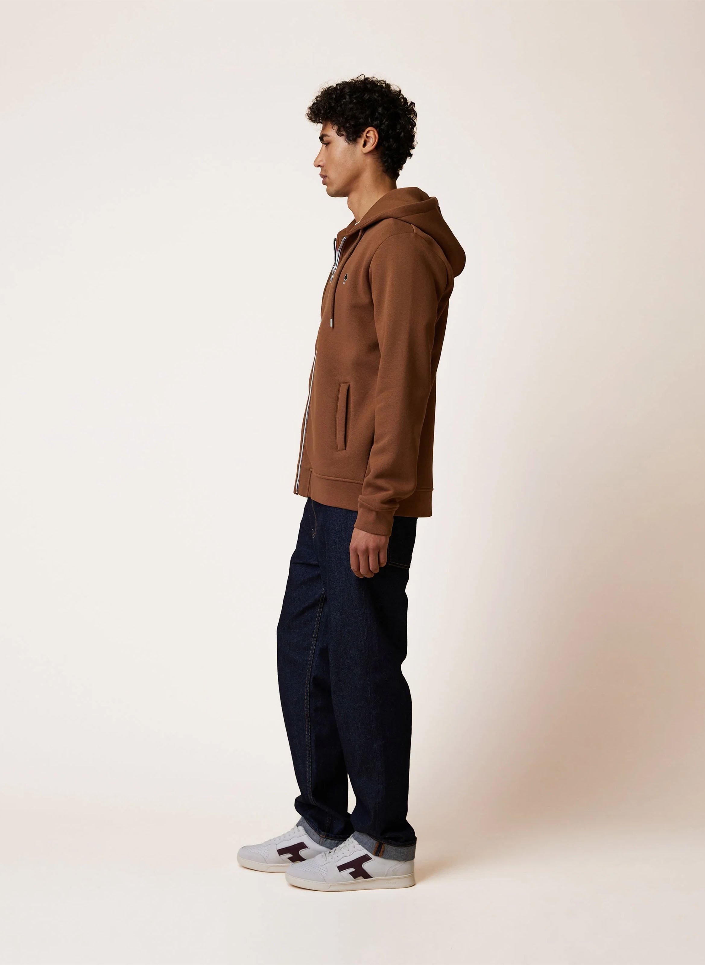 Sweatshirt aus Baumwoll-Mix mit Reißverschluss FAGUO Braun