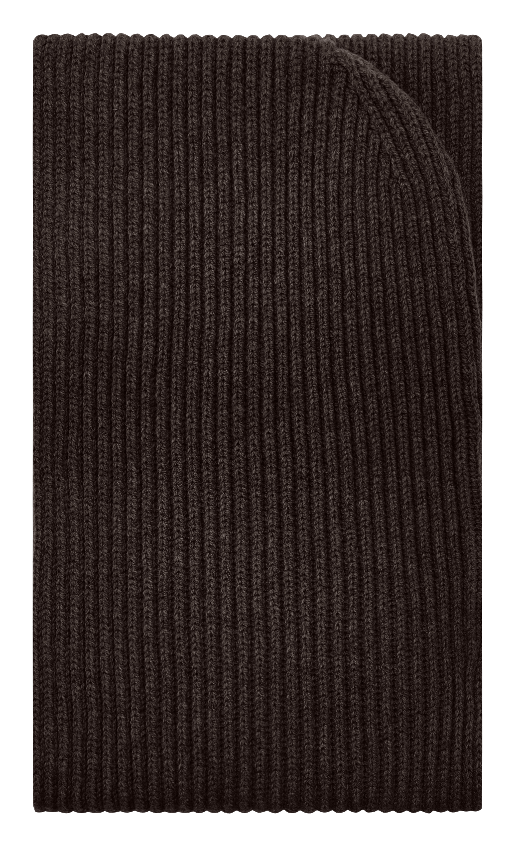 Hooded merino wool English rib scarf SOEUR Brown