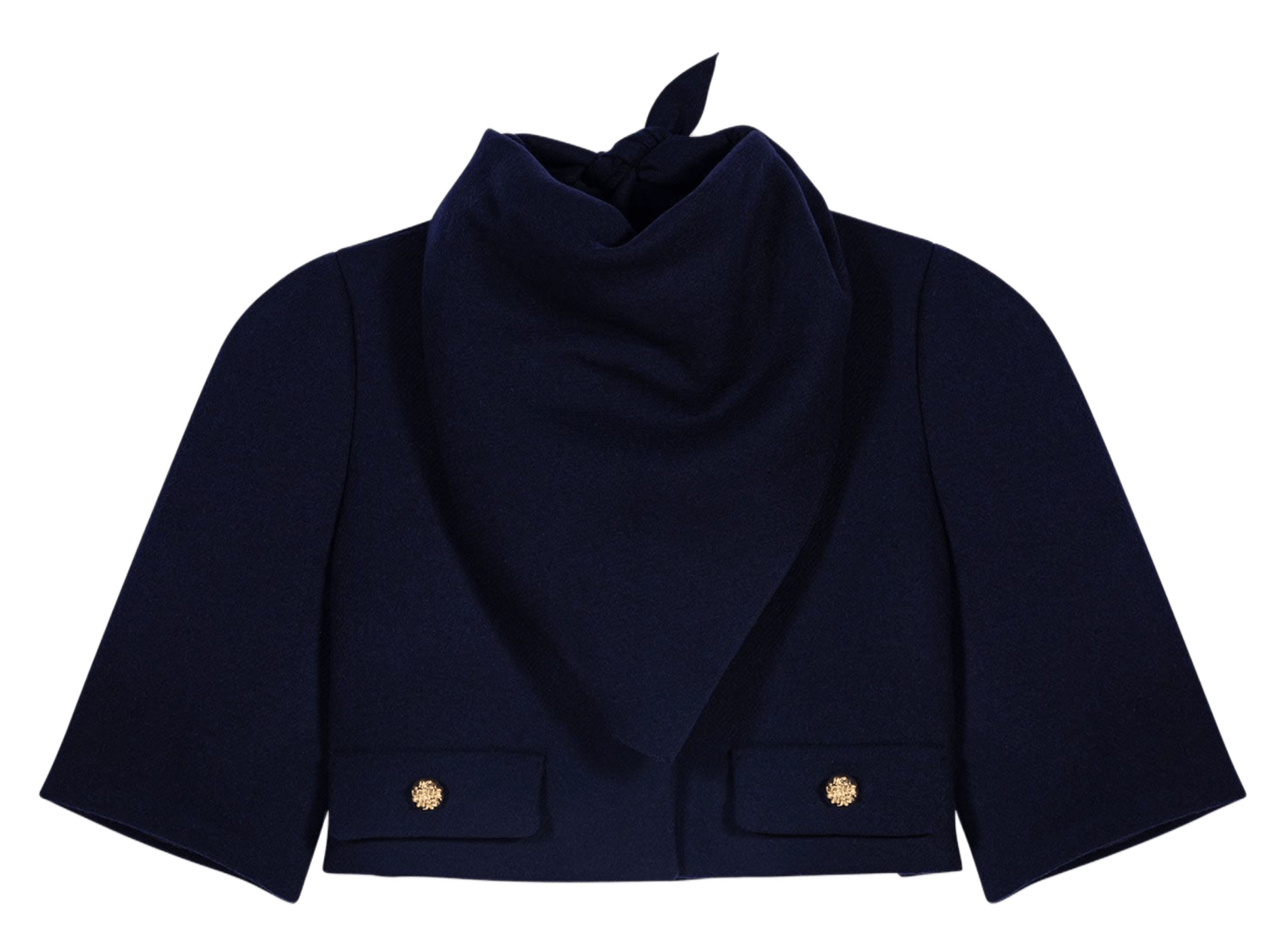 Kort jasje van wolmix met ronde hals MAJE Blauw