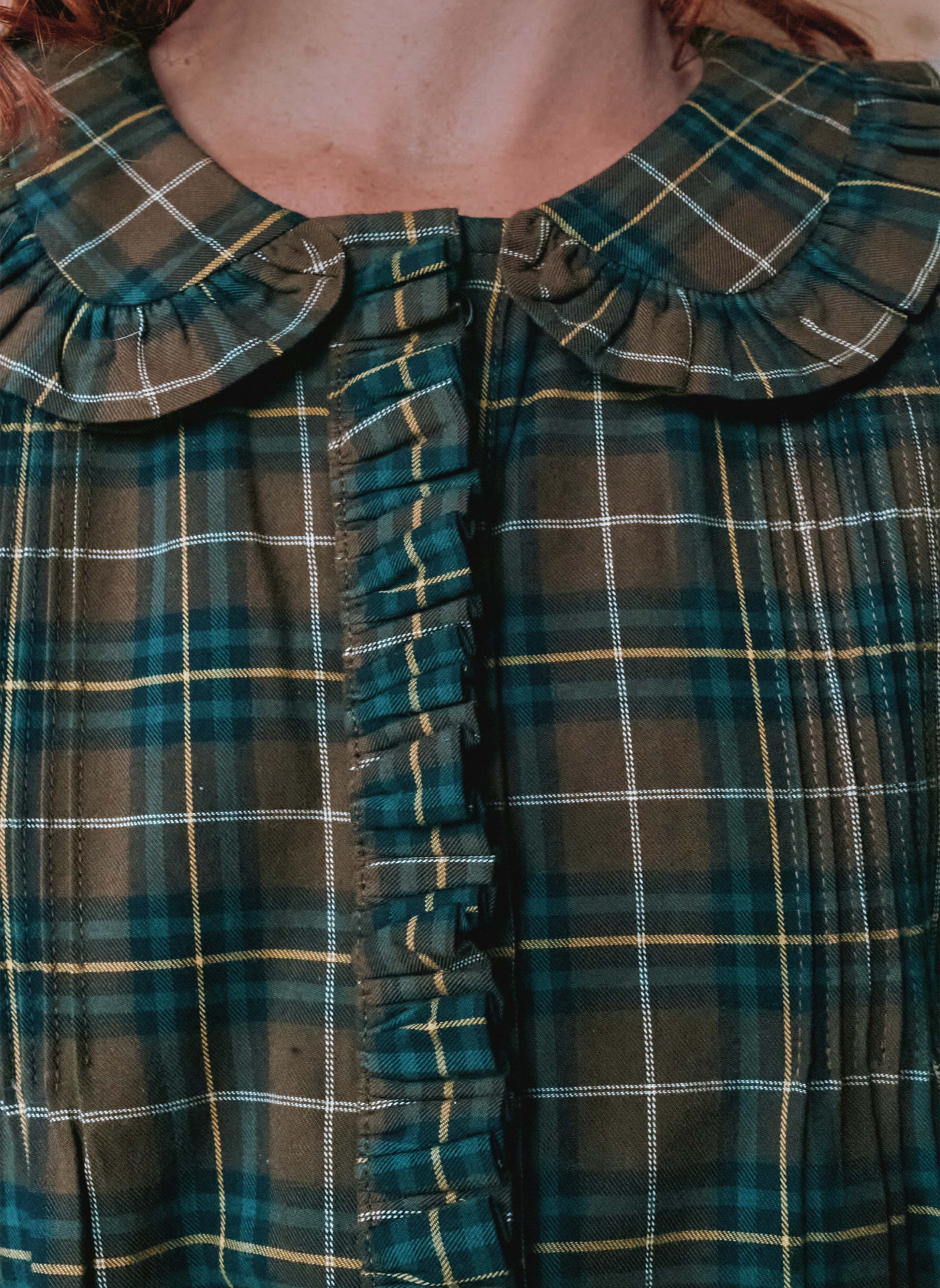 Blouse droite à carreaux en coton biologique EMILE ET IDA Multicolore