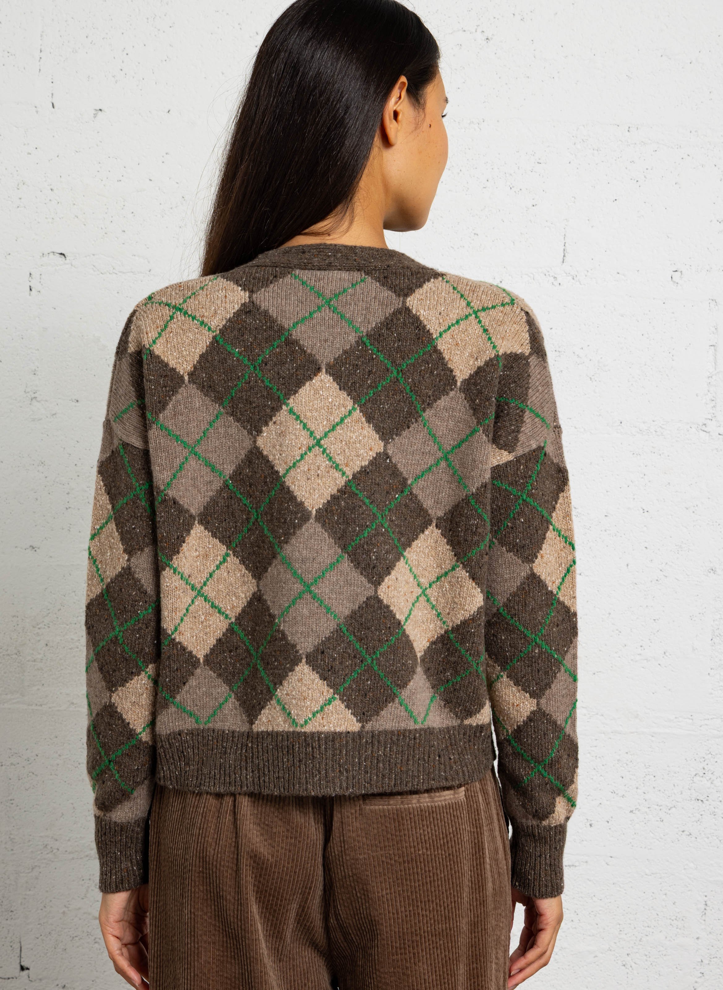 Gerade geschnittener Cardigan mit V-Ausschnitt aus Wollmix MAX MARA WEEK END Beige