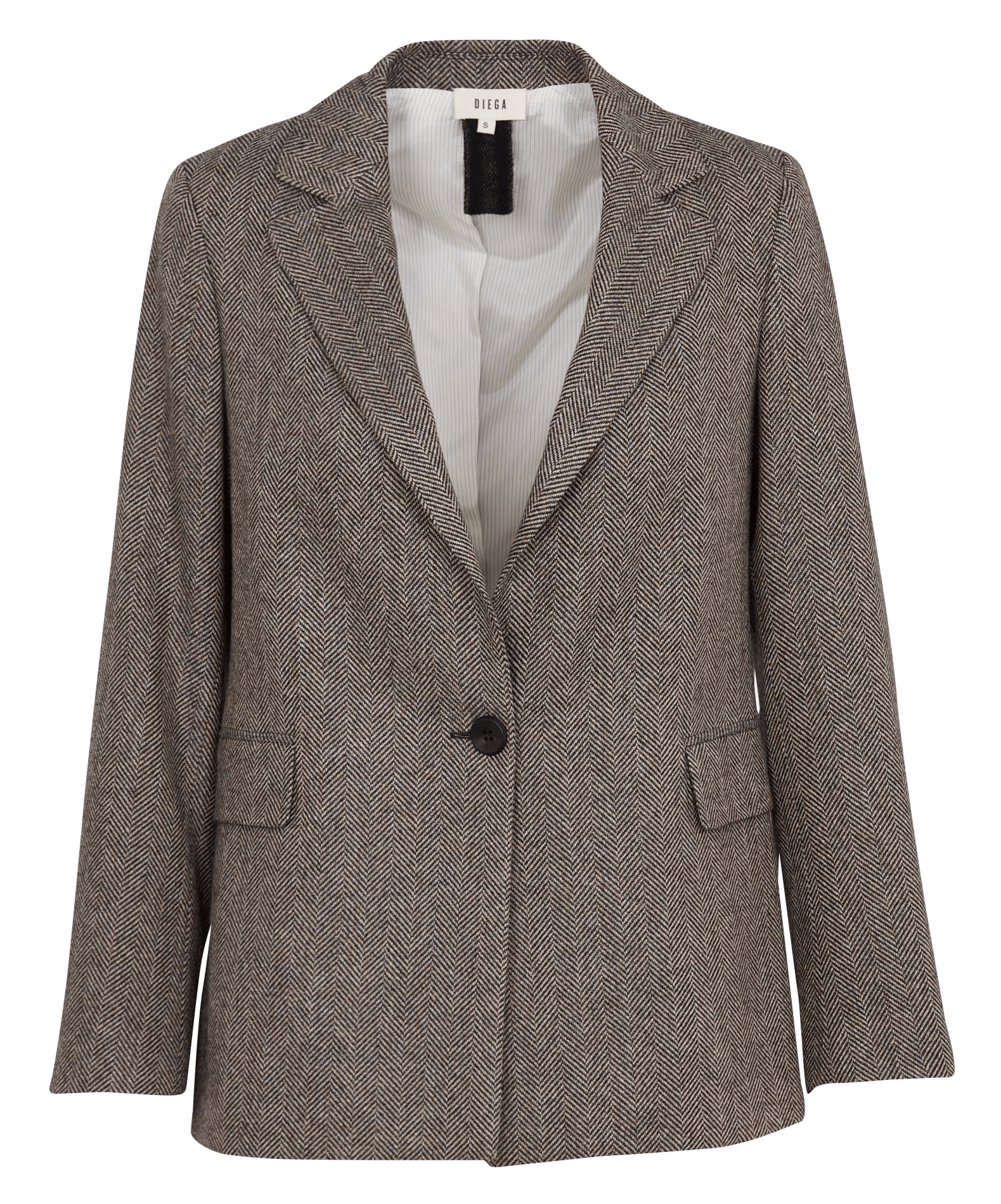 Straight herringbone blazer DIEGA Black