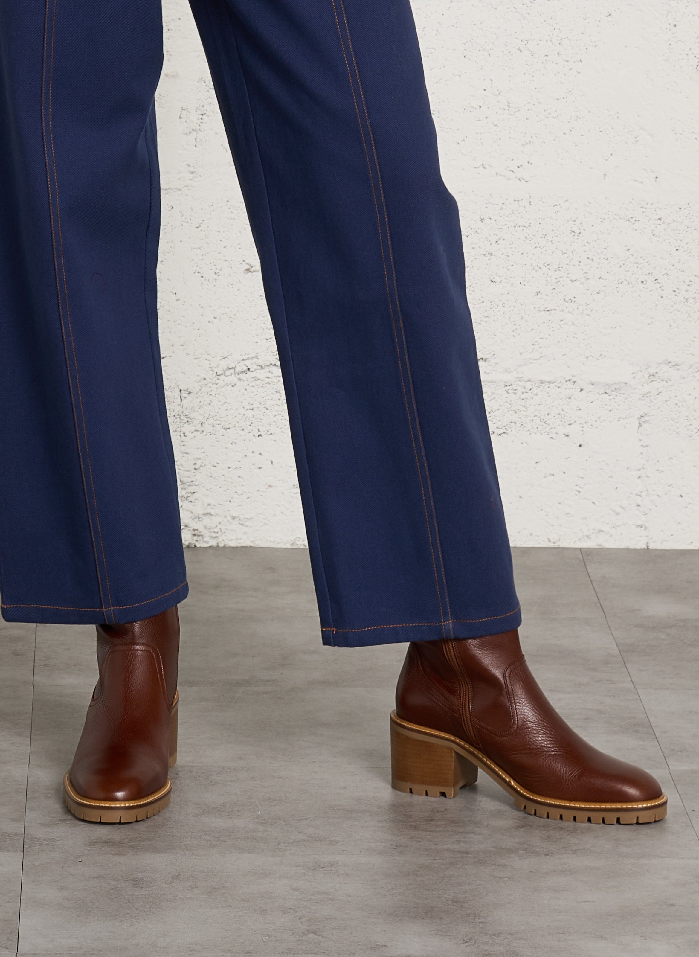 Suede leather ankle boots MELLOW YELLOW Brown