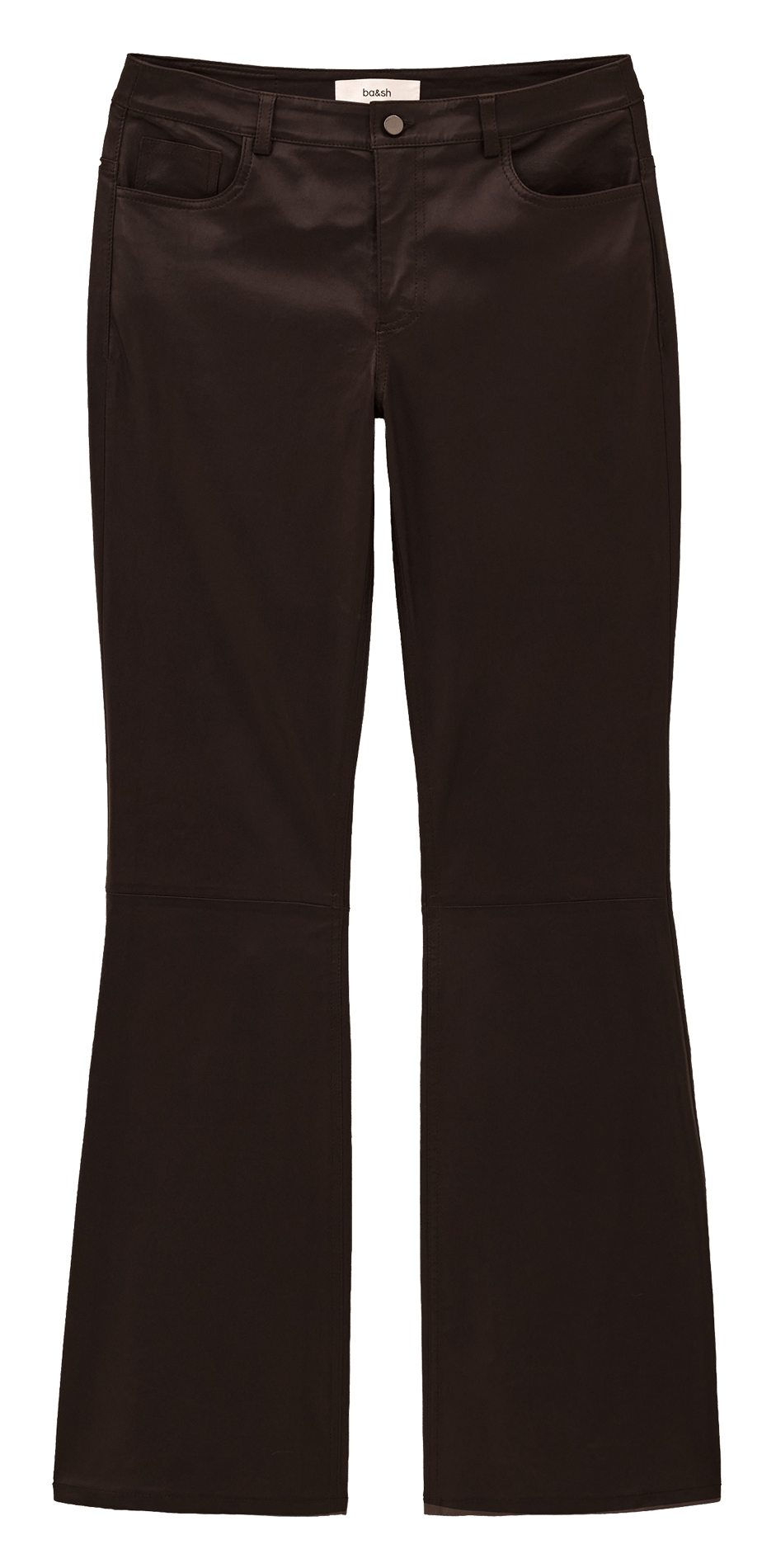 Pantalon boot cut en cuir BA&SH Marron