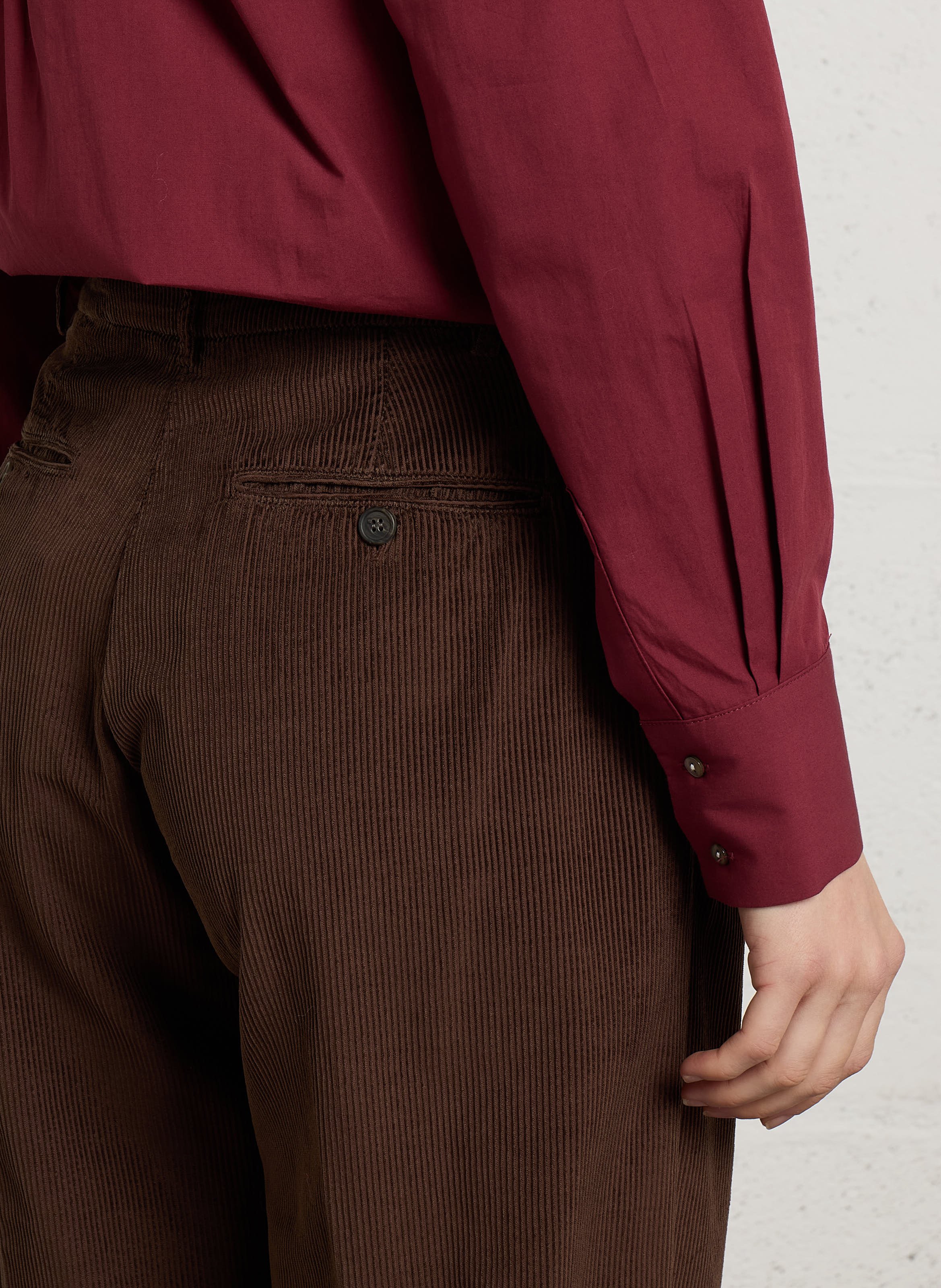 Pantalon large en velours côtelé HARTFORD Marron
