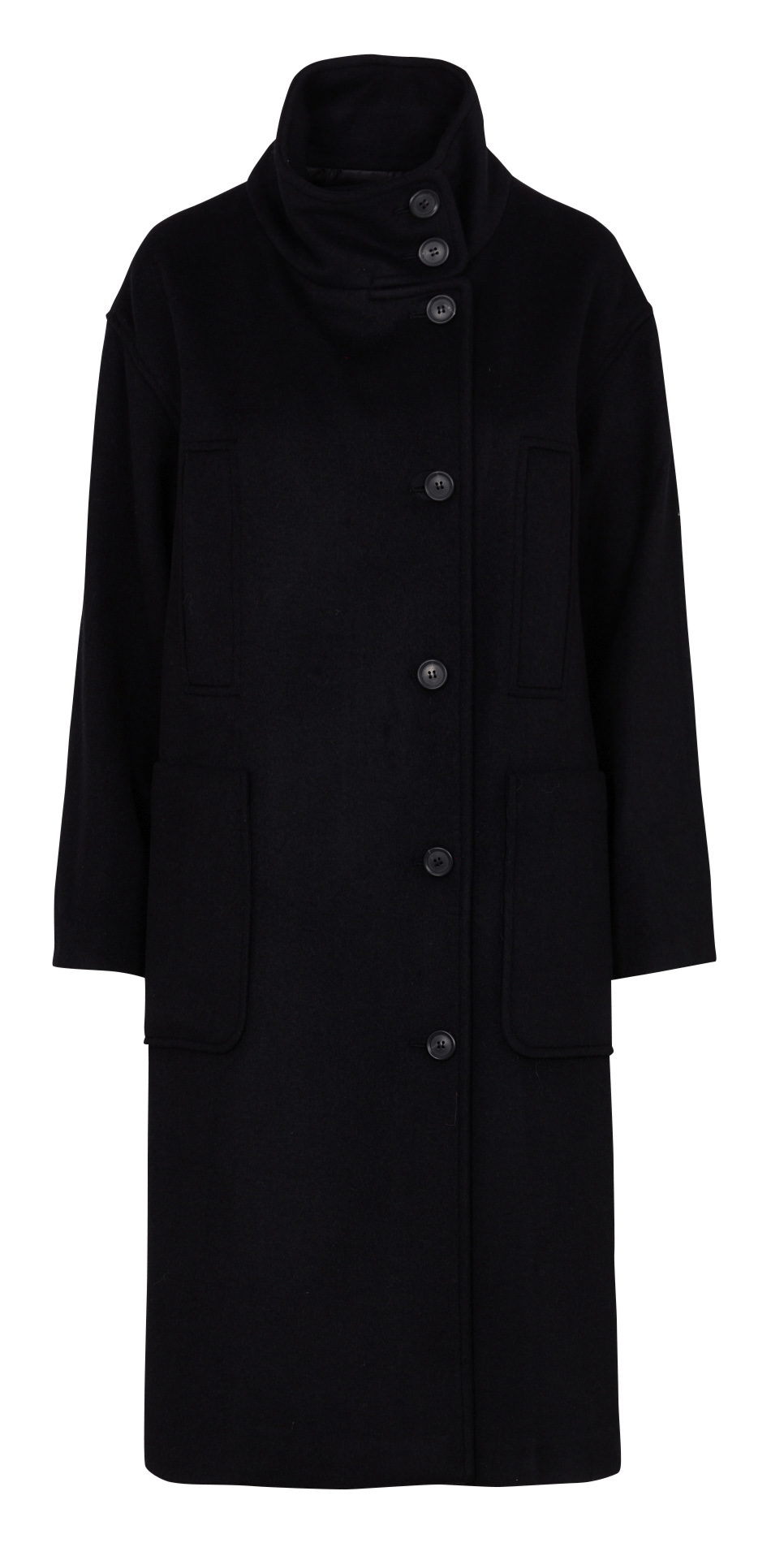 Straight coat in mixed recycled wool LA FEE MARABOUTEE Black