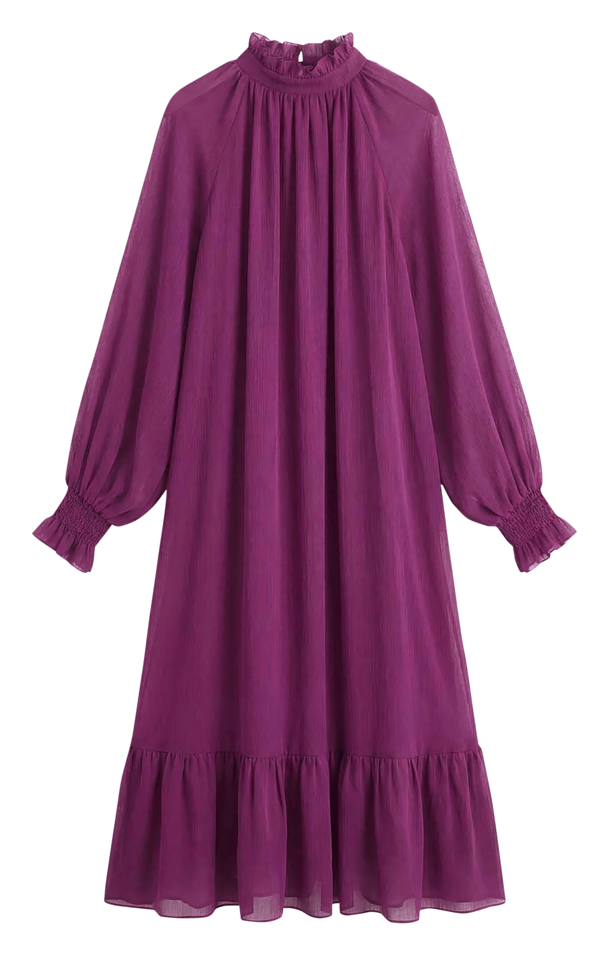 Volumineuze lange jurk met opstaande kraag | Violet TARA JARMON Dames