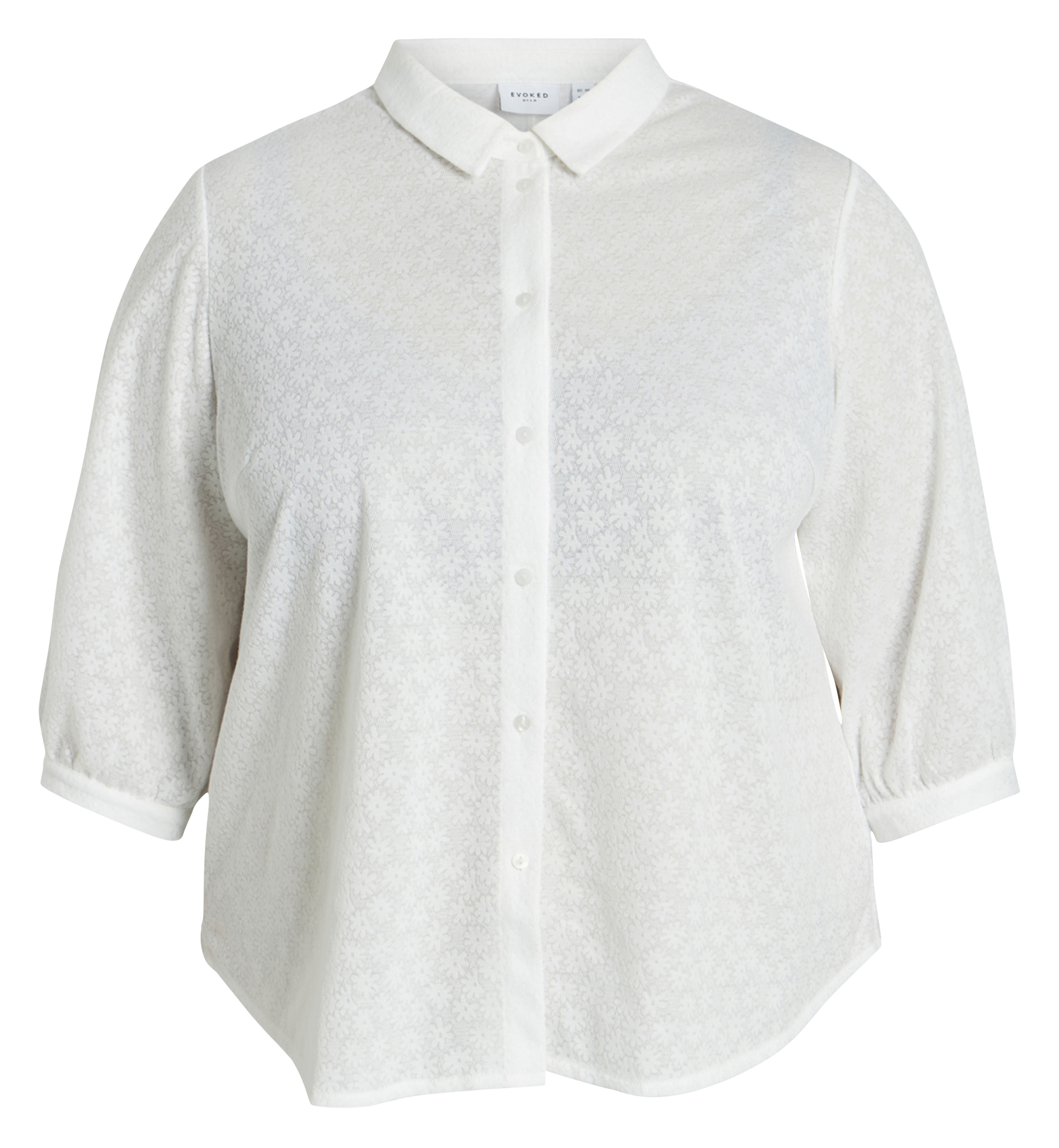 Chemise col classique à imprimé fleuri EVOKED Blanc