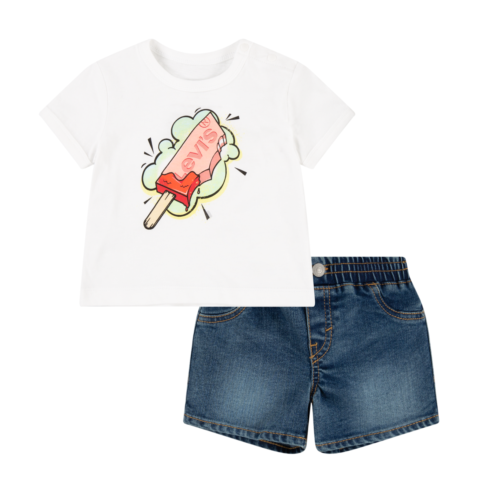 T-shirt and shorts set LEVI'S KIDS White