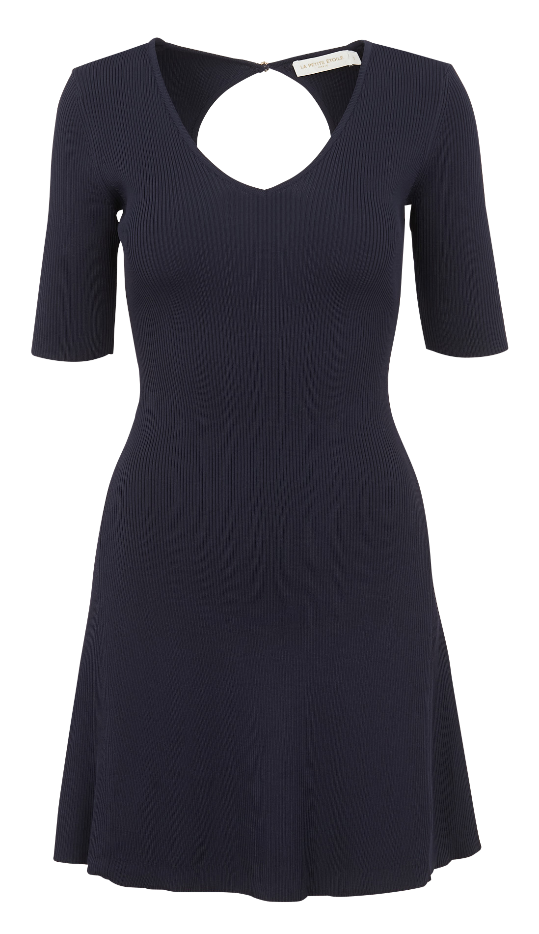 Short ribbed V-neck skater dress LA PETITE ETOILE Blue
