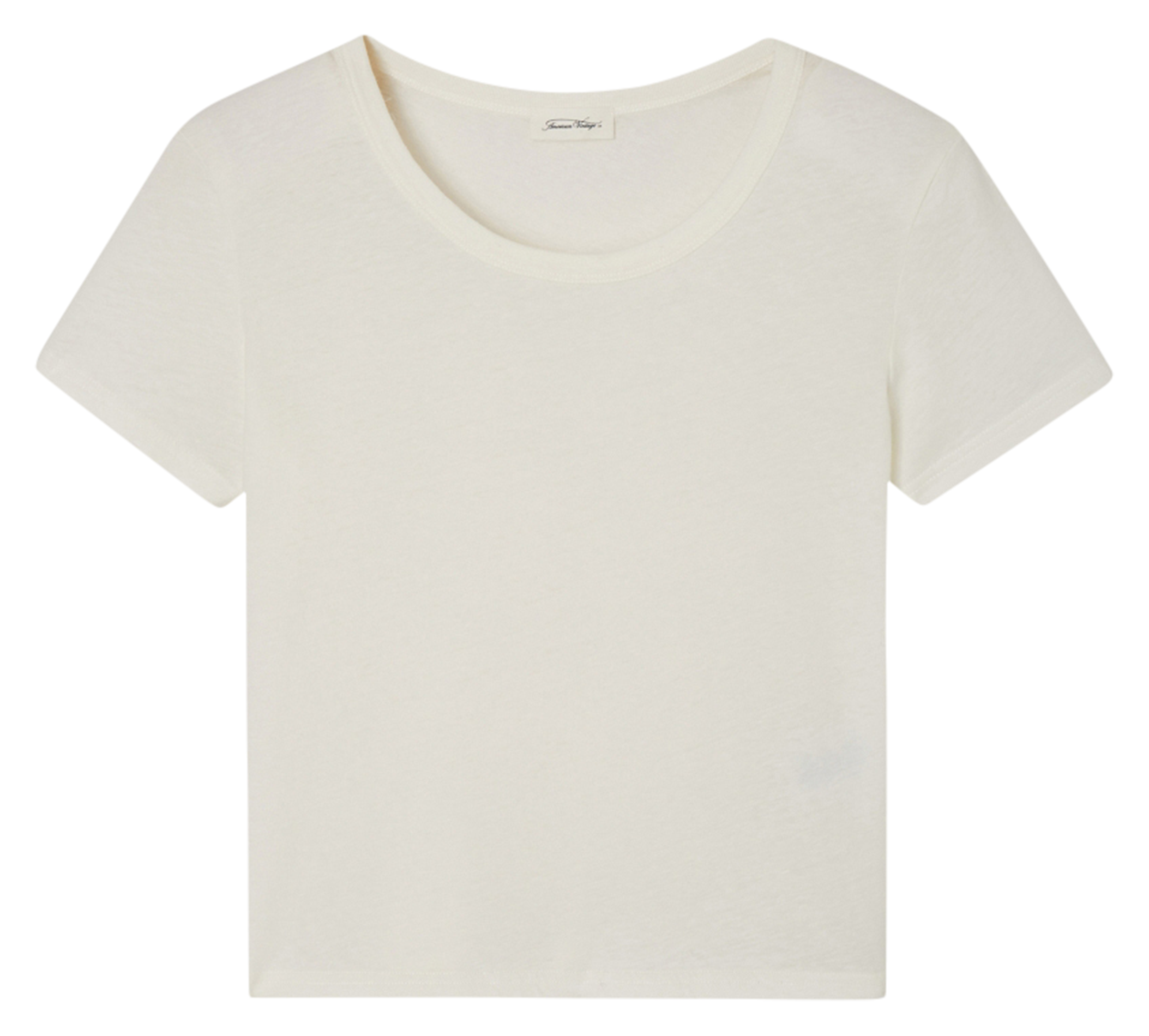Round-neck cropped cotton T-shirt GAMIPY Blanc