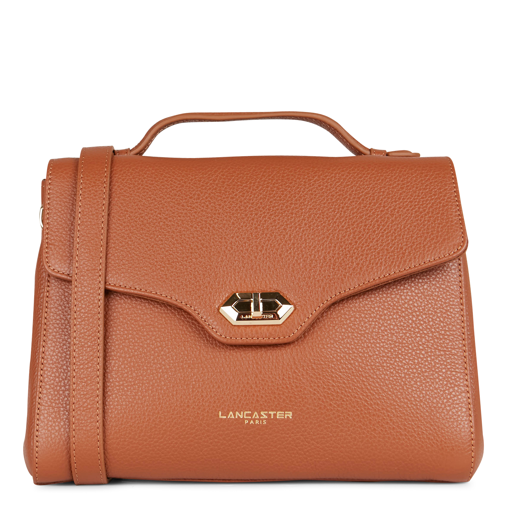 Leren boekentas met schouderband LANCASTER PARIS Bruin