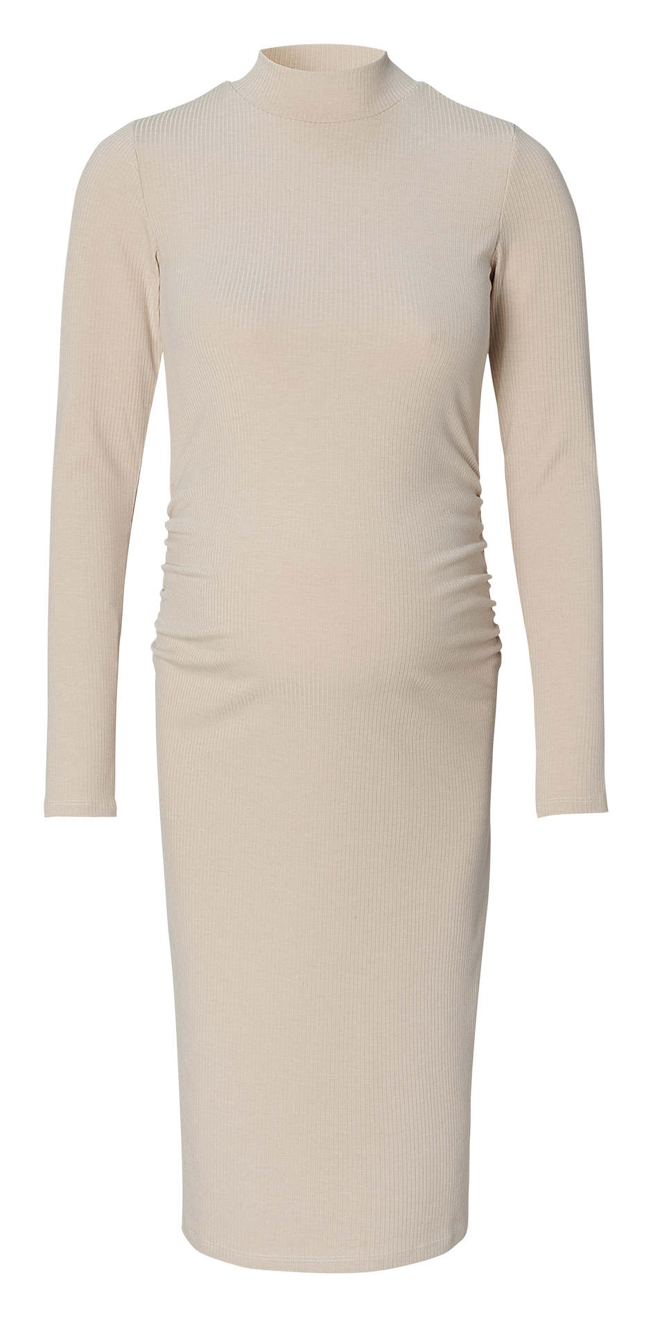 High-neck maternity midi dress NOPPIES Beige