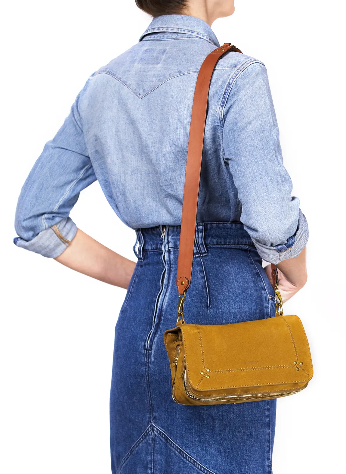 Leather shoulder bag JEROME DREYFUSS Brown