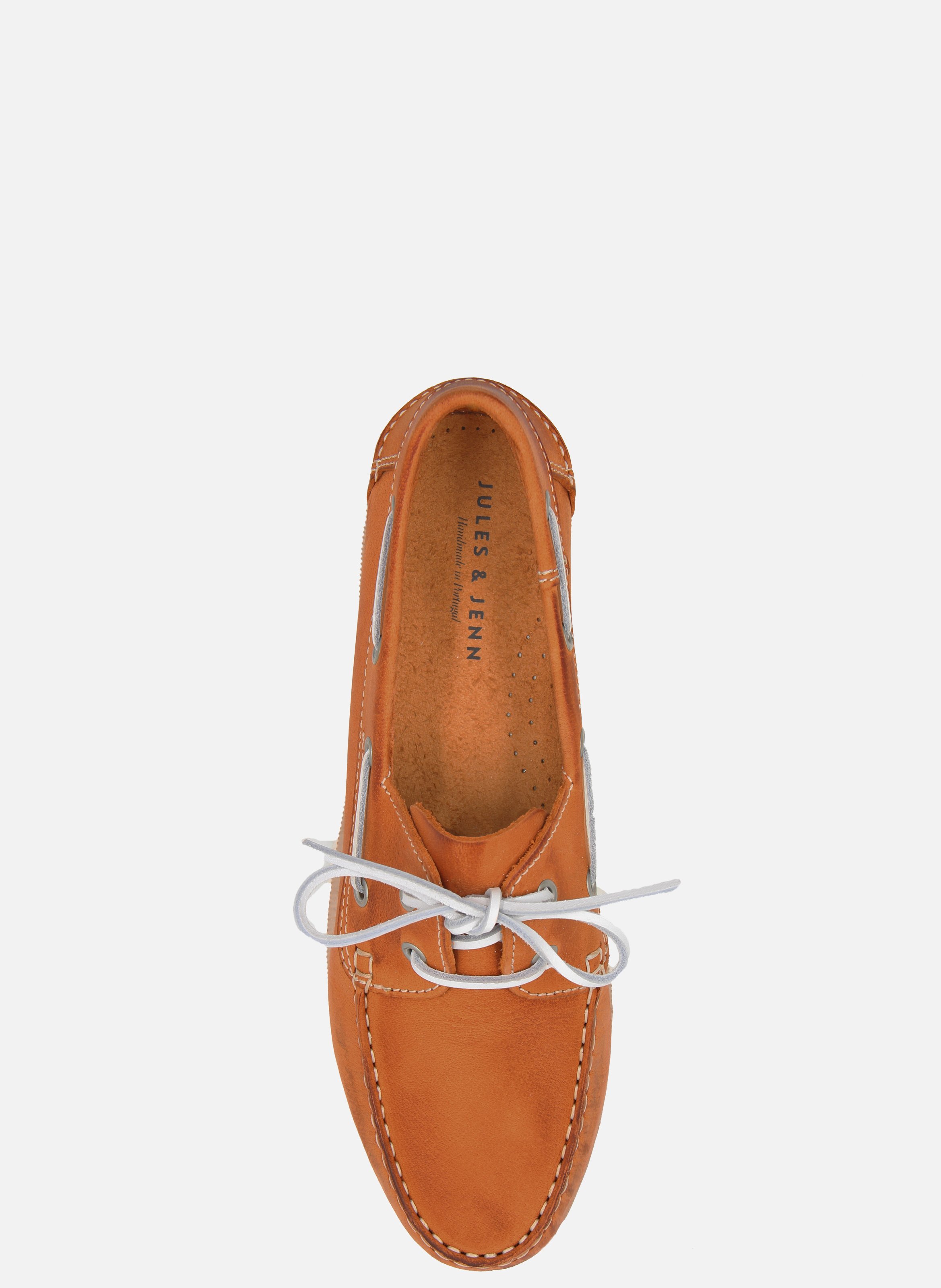 Leather deck shoes JULES & JENN Orange