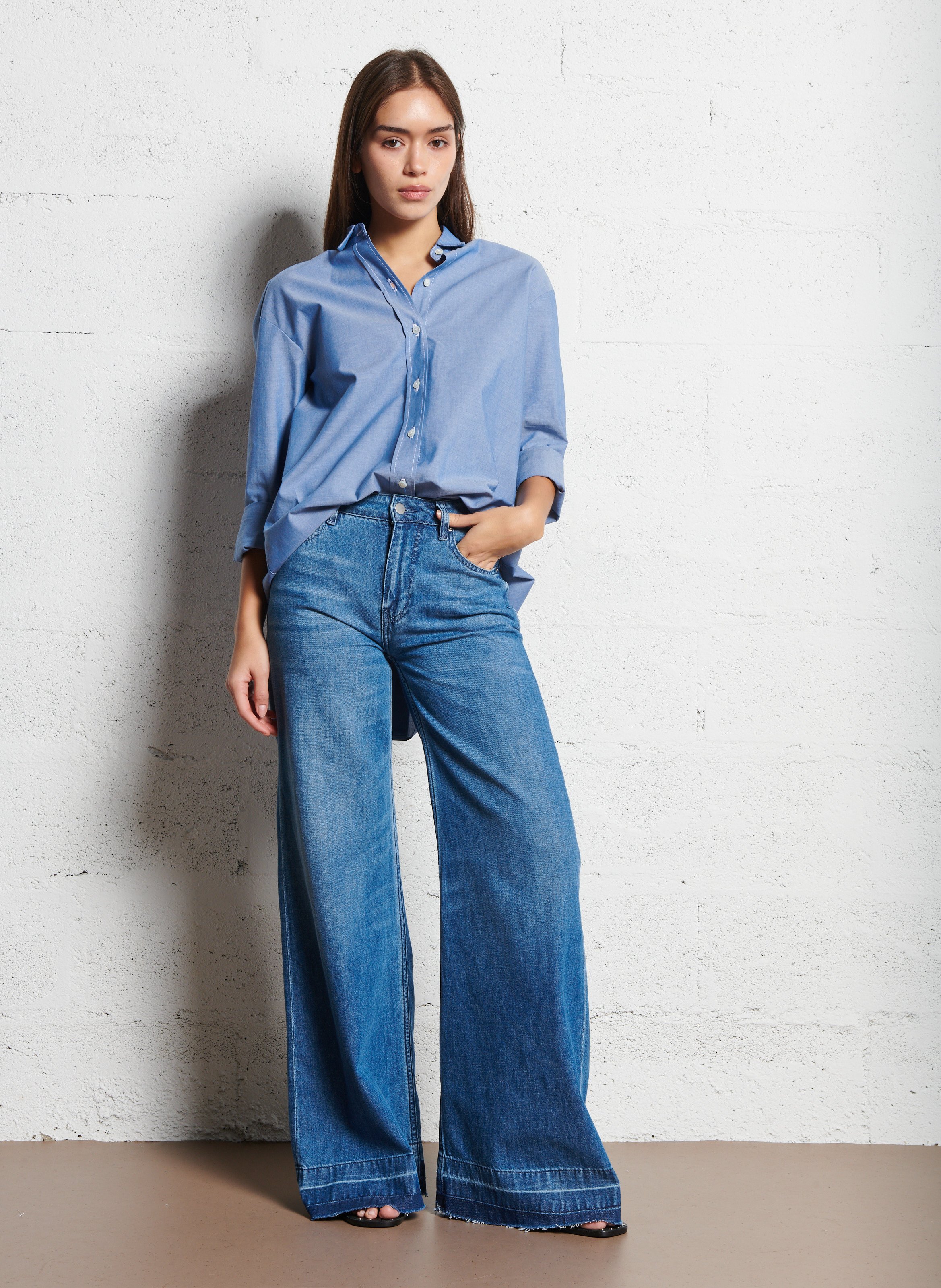 Katoenen oversized blouse ACQUAVERDE Blauw