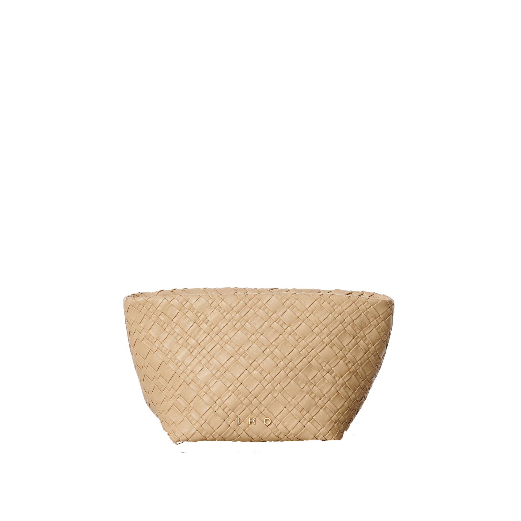 Braided leather clutch bag IRO Beige